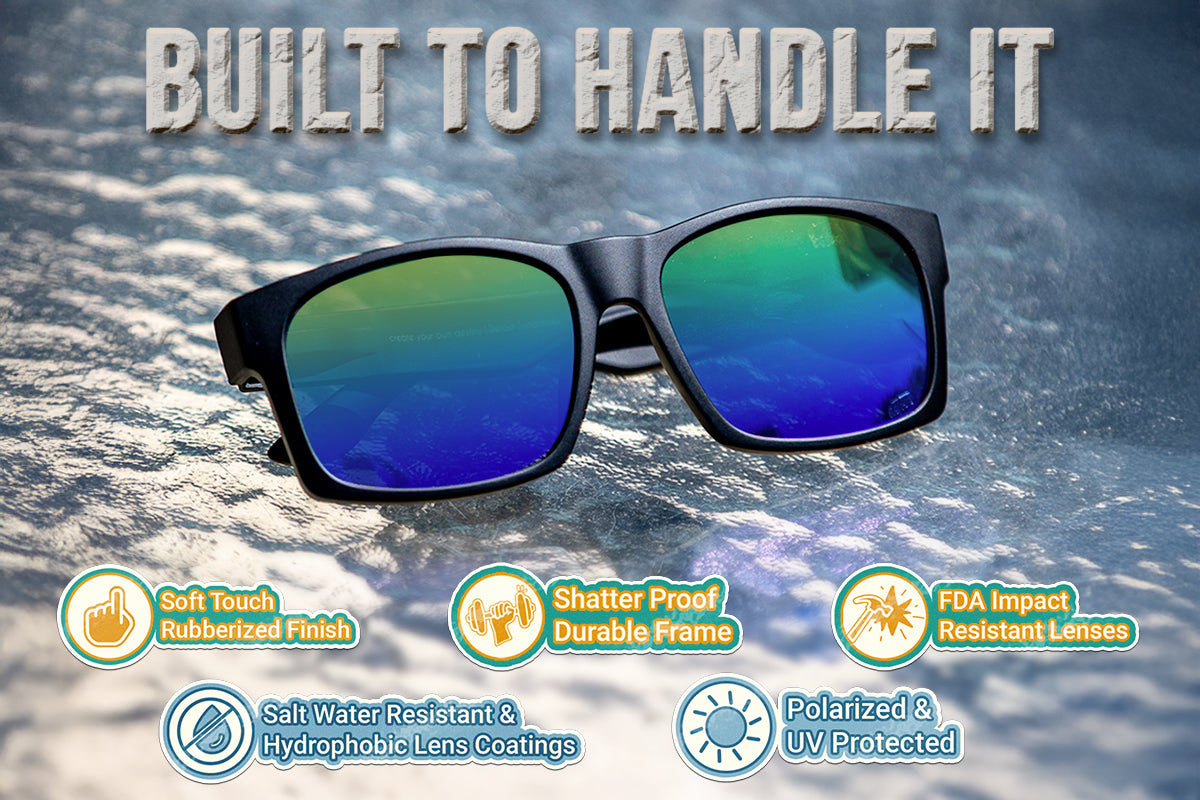 Big Kahuna XL Matte Black & Red Sunset Polarized Sunglasses - UV Protection for Outdoor Sports, Beach, and Driving