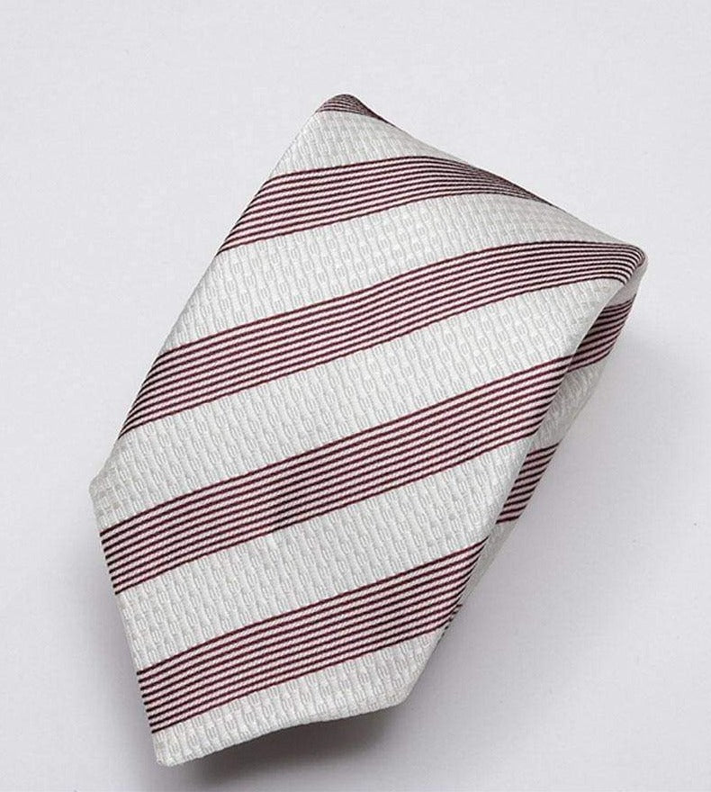 Vintage Sebastian Men's Wine Striped Necktie - Elegant Formal Tie for Weddings, Business Meetings & Special Occasions