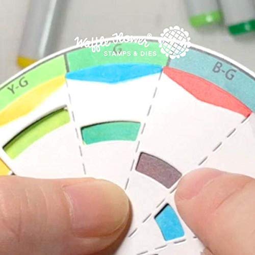 Waffle Flower Color Wheels Matching Die Set for Card Making & Scrapbooking - Perfect for DIY Crafts, Paper Projects, and Handmade Greeting Cards
