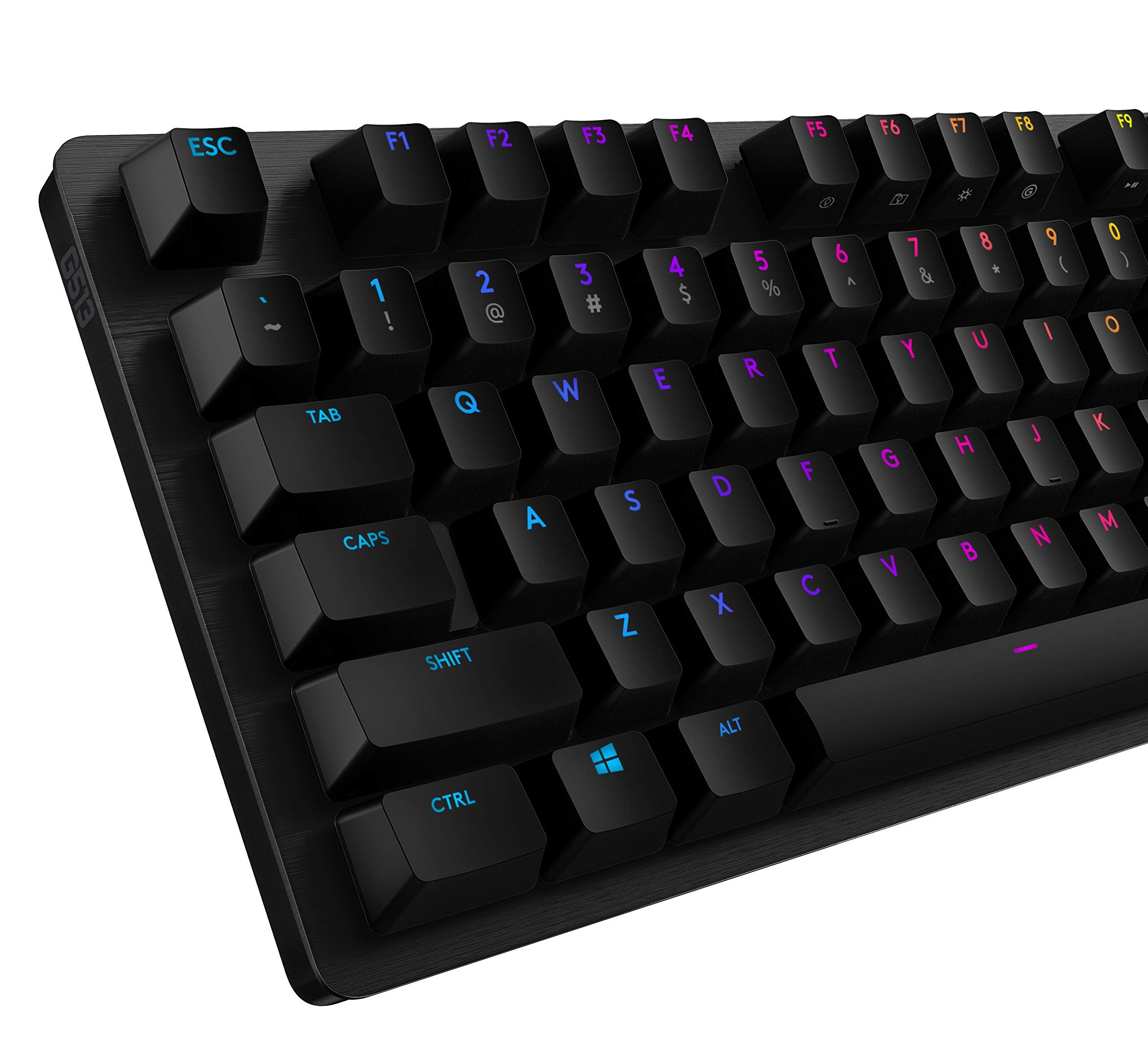 Logitech G513 Carbon LIGHTSYNC RGB Mechanical Gaming Keyboard with GX Blue Clicky Switches (Renewed) - Perfect for PC Gaming, Esports & Typing