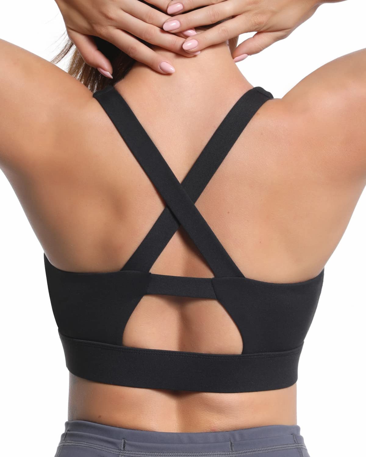 RUNNING GIRL Women's Medium High Support Push Up Sports Bra with Removable Cups - Workout, Yoga & Fitness Top for Running, Gym & Active Lifestyle