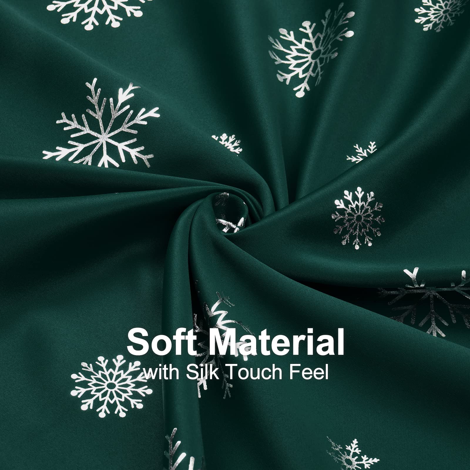 FRAMICS Snowflake Foil Print Thermal Insulated Blackout Curtains - 52