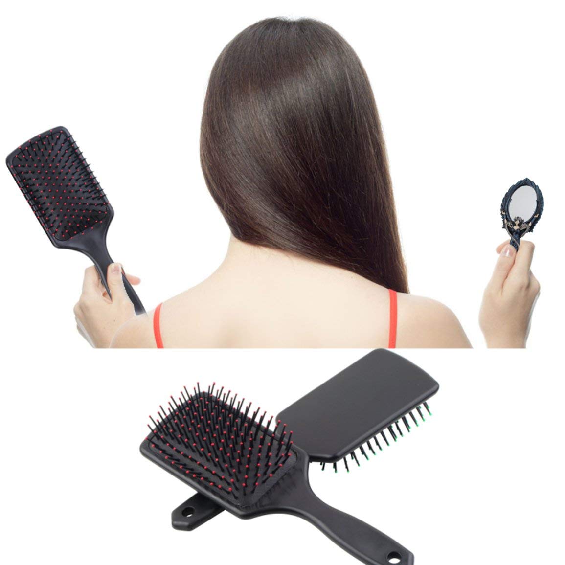 Professional Hair Scalp Massage Brush - Plastic Paddle Cushion Comb for Healthy Hair Growth & Styling | Reduces Hair Loss | Perfect for Home Spa, Salon & Daily Hair Care (Random Color)