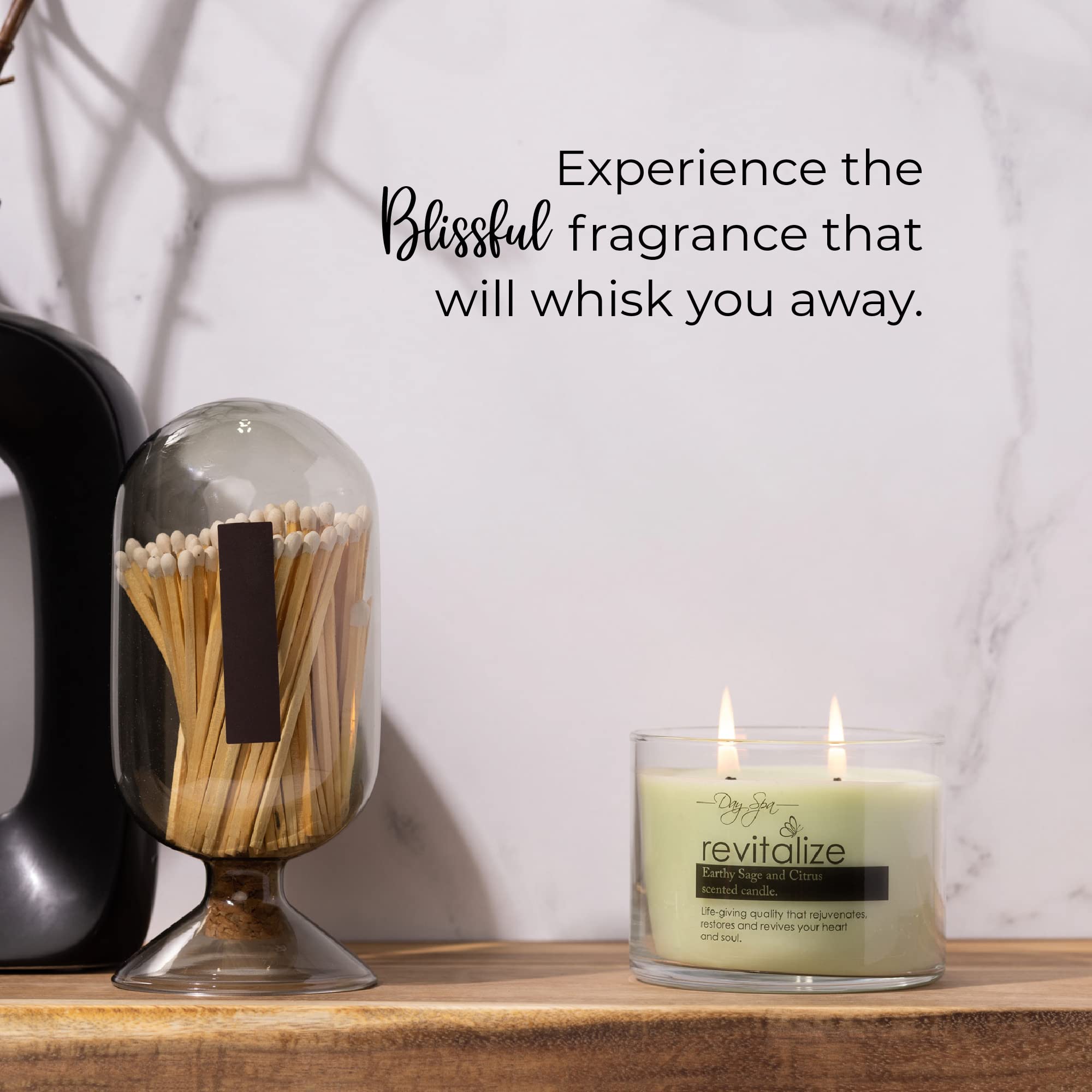 Revitalizing Scented Soy Candle - 11oz Long-Lasting 55 Hours Burn Time, Spa Relaxation Aromatherapy Gift for Women - Perfect for Birthday, Home Decor, Meditation & Stress Relief