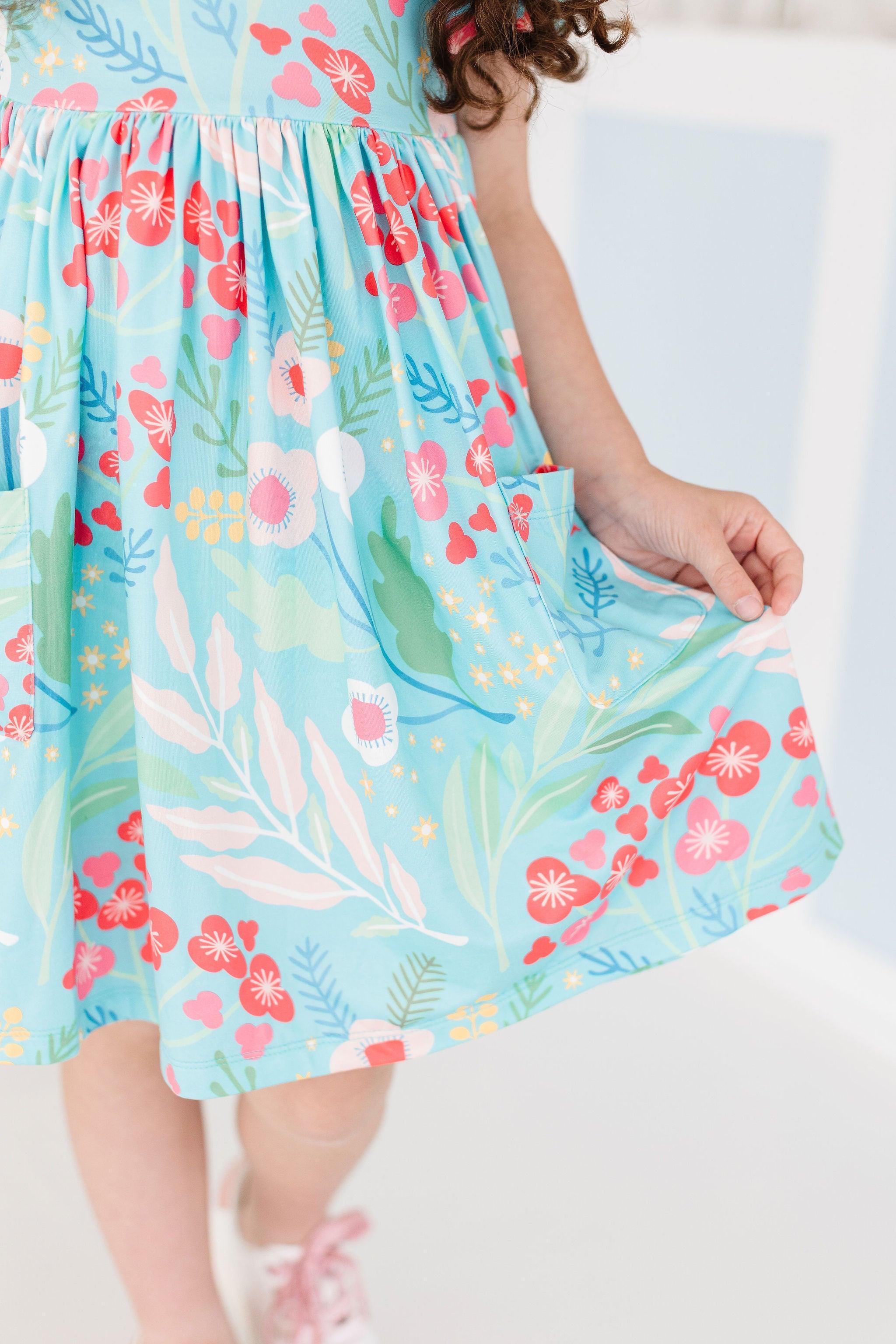 Spring Breeze Short Sleeve Pocket Twirl Dress for Women - Flowy Summer Casual Dress with Pockets for Outdoor, Beach, and Date Night