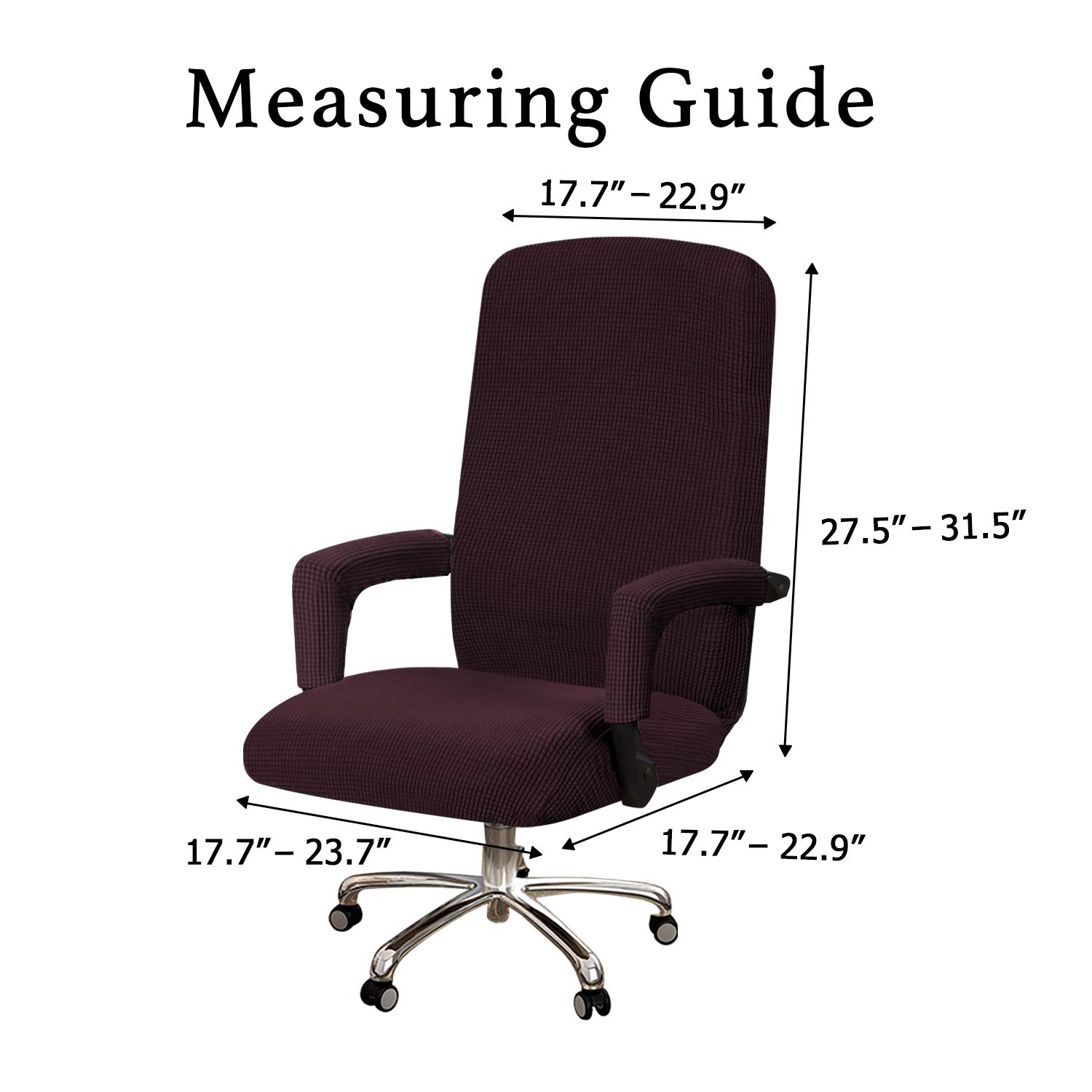 Stretchable Turquoise Office Chair Cover with Arms - Universal Removable Slipcover for Computer, Desk & Boss Chairs - Pet-Friendly Fabric Protector for Dogs & Cats - Perfect for Home Office & Workspaces (Brown)