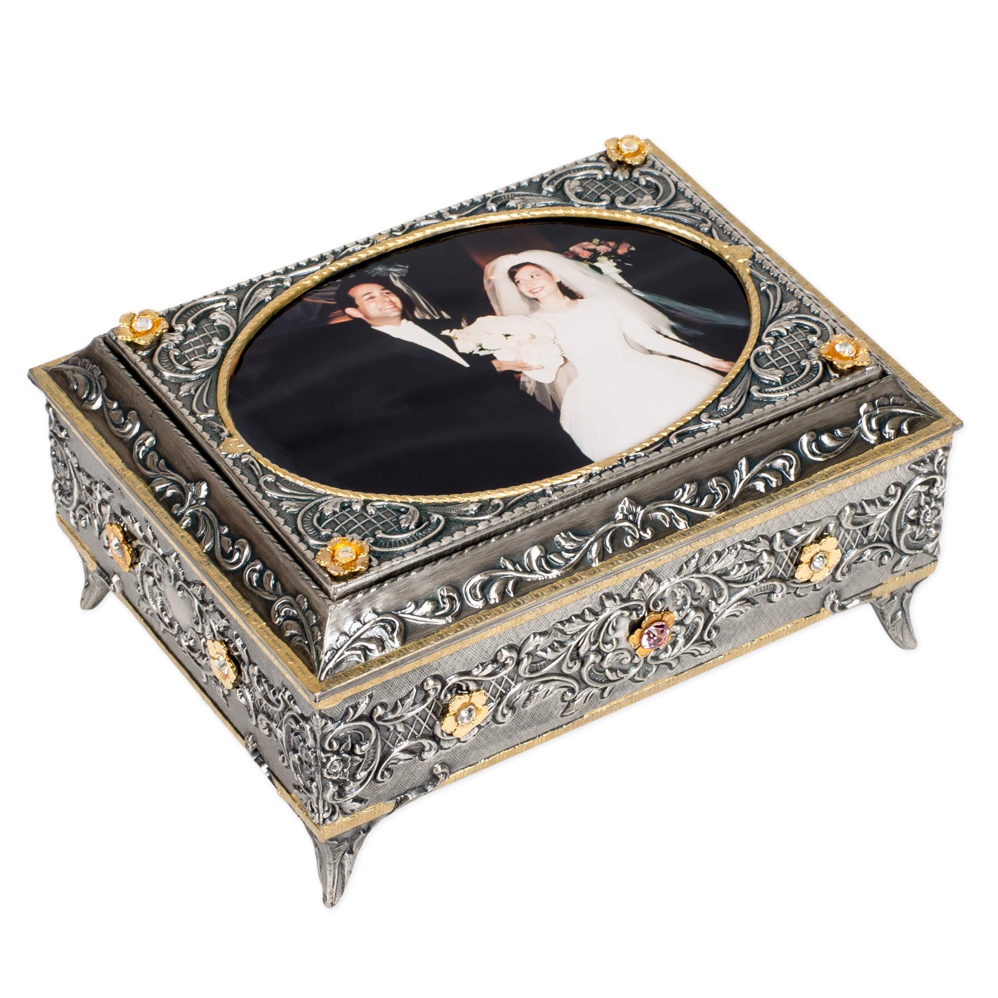 Enchanting Animated Butterfly Music Box - Jewelry Box & Photo Frame with Moving Wings, Plays 'Memory' from Cats, Adorned with Austrian Crystals | Perfect Gift for Birthdays, Anniversaries & Home Decor