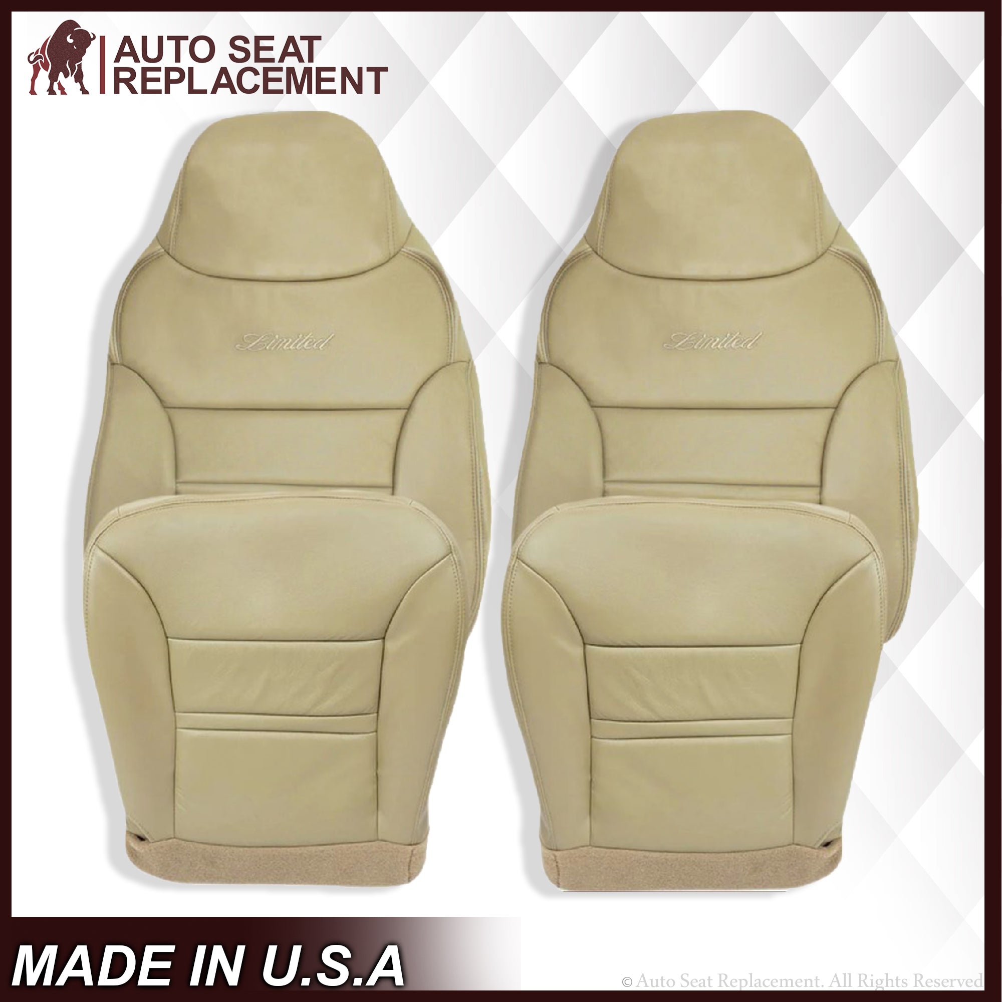 2000-2001 Ford Excursion Tan Seat Cover - Custom Fit, Durable Neoprene Material - Perfect for Off-Roading, Camping & Family Road Trips
