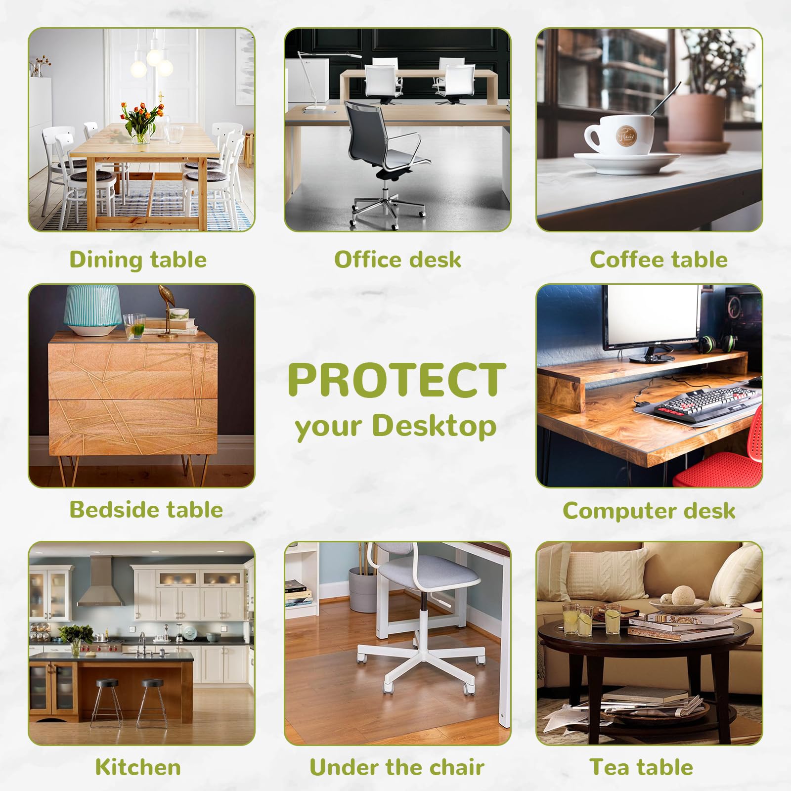 54 Inch Clear Round Table Cover - 1.5mm Thick Waterproof Vinyl Table Protector for Dining Room, Kitchen, Party & Outdoor Use - Fits 54