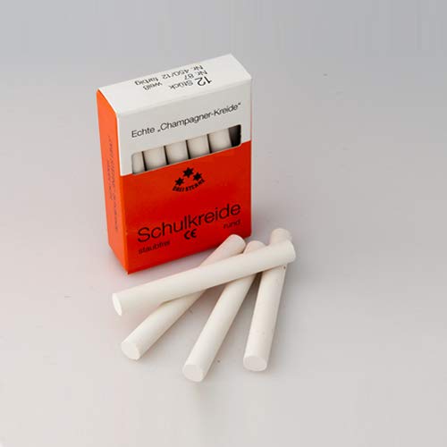 Premium White Conical Chalk Sticks for School & Classroom - Pack of 12 | Ideal for Blackboards, Sidewalk Art, and Educational Use