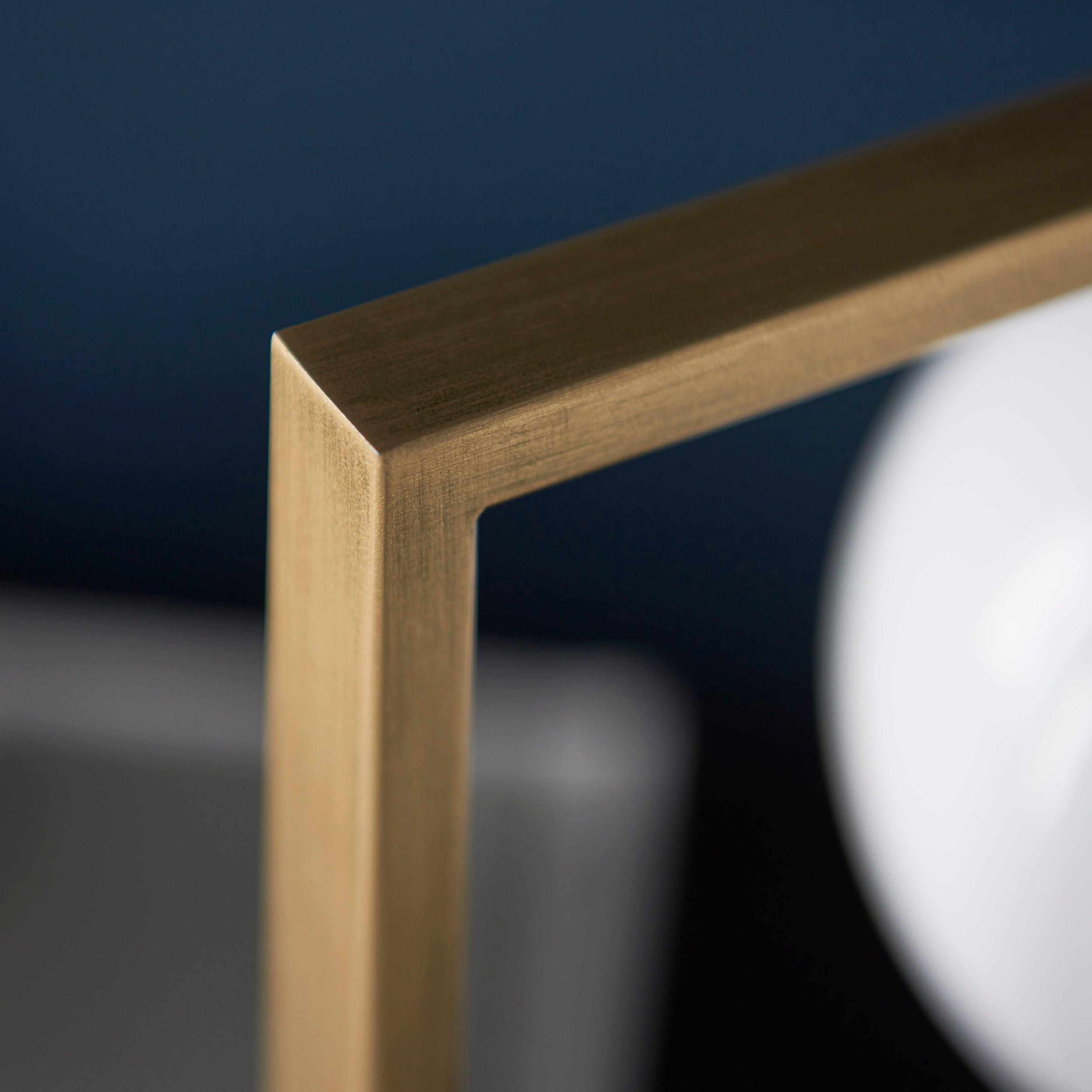Modern Geometric Table Lamp with Opal Glass Shade - Teo Gold Finish for Living Room, Bedroom & Office Decor
