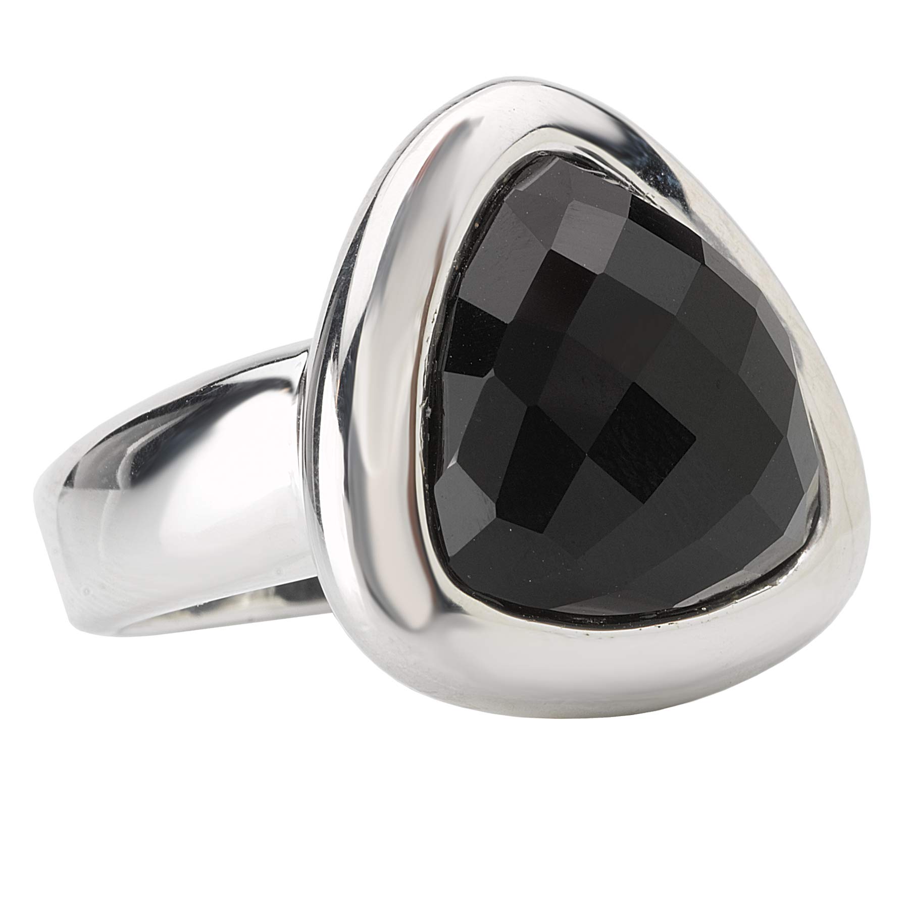 925 Sterling Silver Triangle Cushion-Cut Onyx Ring for Women - Size 6,7,8 - Elegant Gothic Jewelry for Evening Parties, Date Nights & Special Occasions