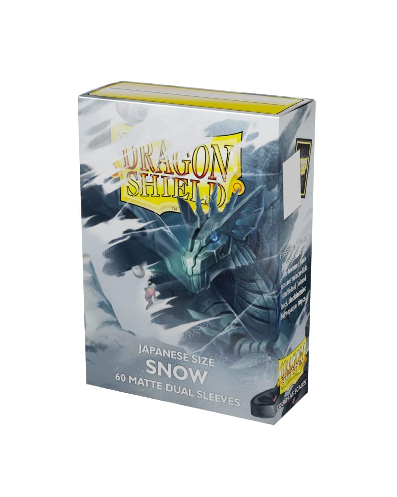 Dragon Shield Japanese Size Matte Dual Snow Card Sleeves 60CT - Ultra Smooth & Durable - Perfect for Pokemon, Yugioh, Magic The Gathering (MTG), TCG & OCG Games - AT-15105 - Ideal for Card Protection & Competitive Gaming