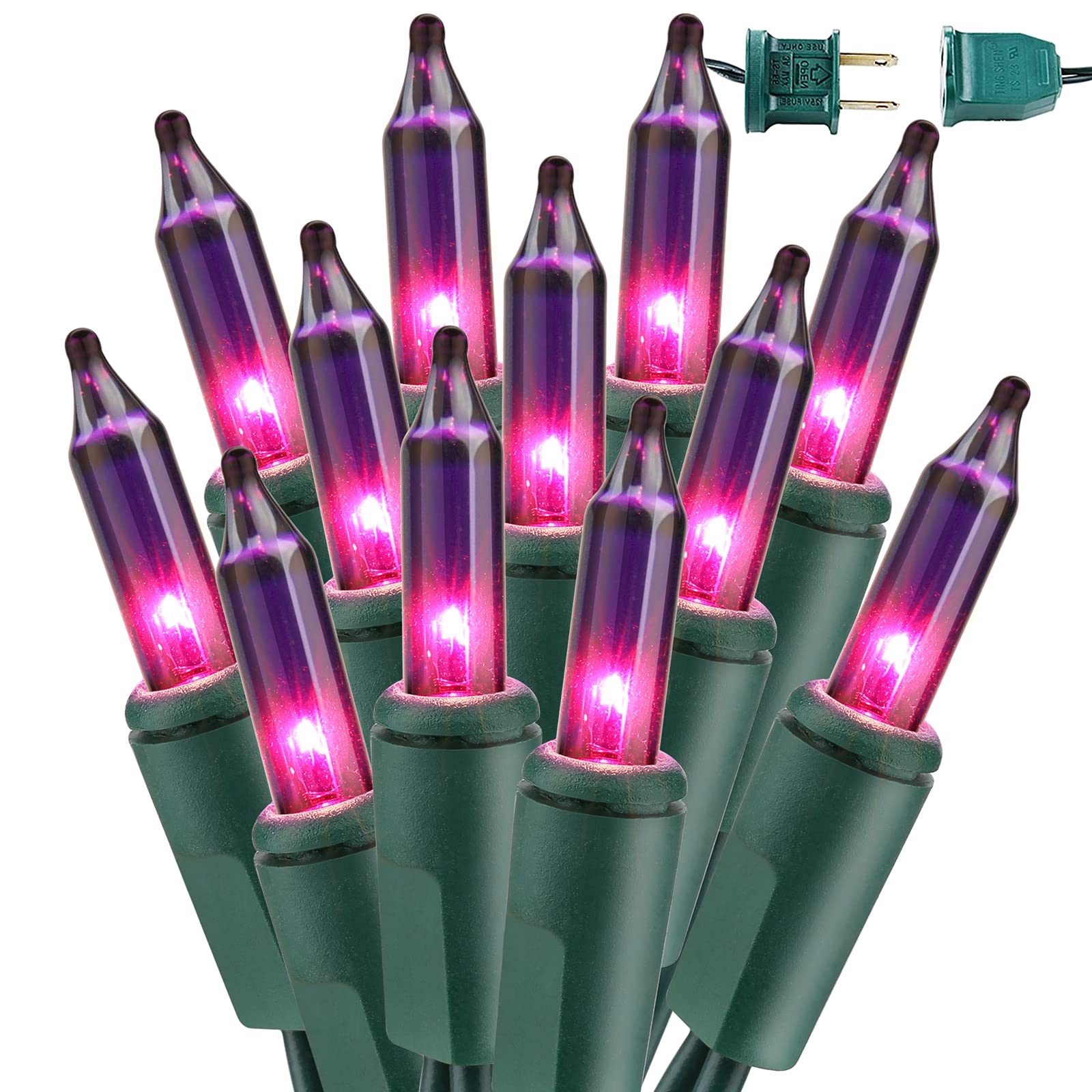 BrizLabs 69.6ft 300 LED Purple Christmas Lights - Connectable Mini String Lights for Indoor Outdoor Decor, UL Listed - Perfect for Christmas Trees, Halloween, Party, Wedding & Home Decoration