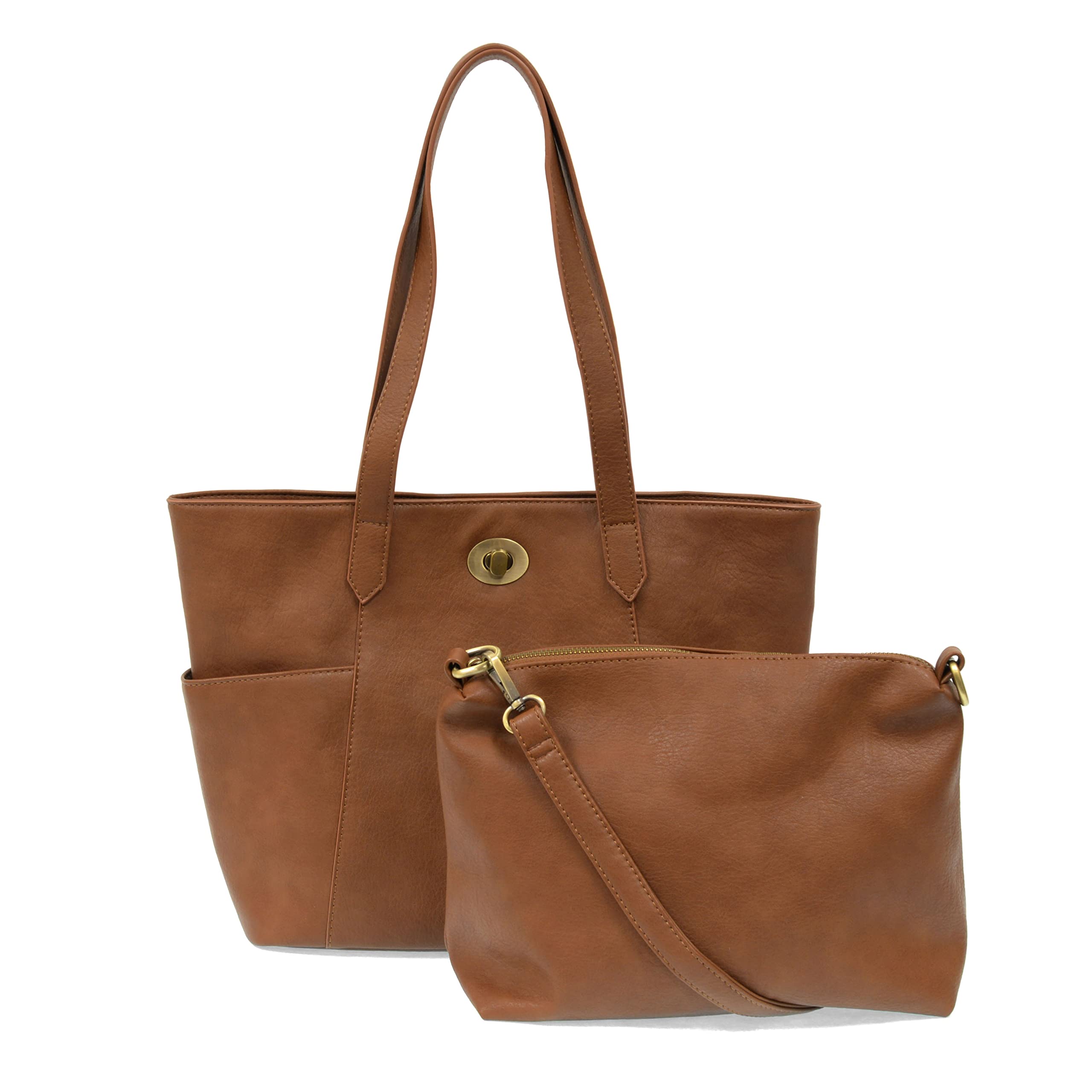 Joy Susan Vegan Leather Turn Lock Tote Bag - Stylish Judy Design for Women, Perfect for Work, Travel & Everyday Use