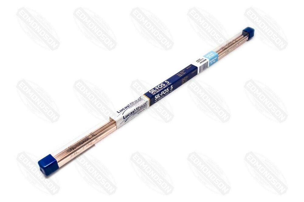 95060 Sil-Fos 5 Brazing Rods - 28 Rods per Pack - 5% Silver Content - Compatible with Lucas Milhaupt - Ideal for HVAC, Plumbing, and Metal Fabrication Repairs