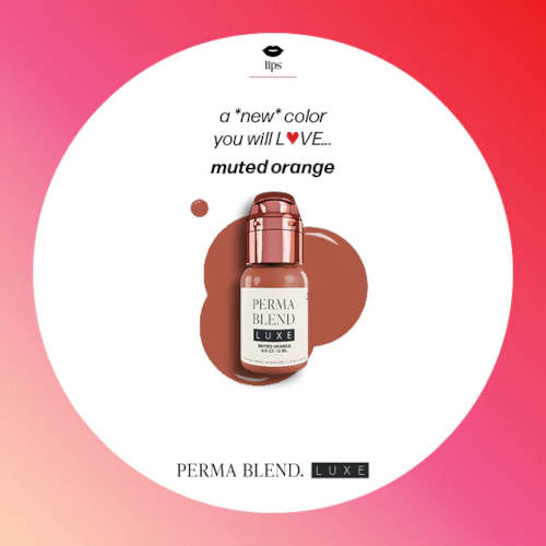 Perma Blend Luxe Muted Orange Pigment - Professional Cosmetic Tattoo Ink for Eyebrows & Lips | Vegan, Cruelty-Free | Perfect for Permanent Makeup Artists & Beauty Salons