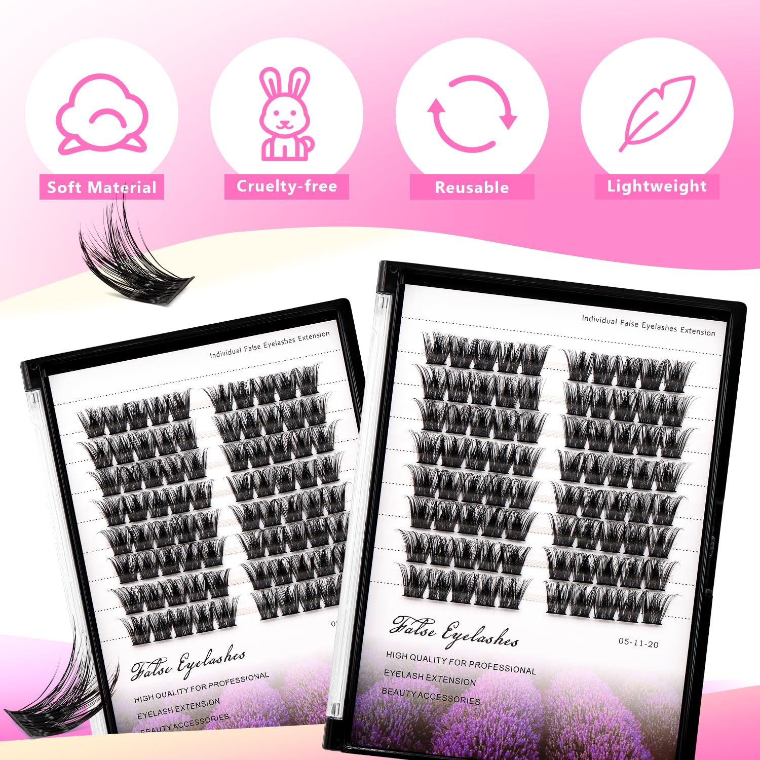 80 Pairs 0.07mm D Curl False Eyelashes - Natural to Dramatic Volume, DIY Lash Extensions for Eye Makeup (20mm Wide Stem) | Perfect for Parties, Weddings & Special Occasions