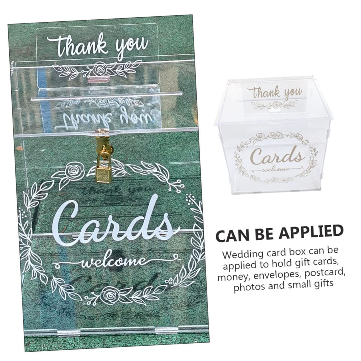 Elegant Acrylic Wedding Card Box - Money Gift Holder for Wedding Reception Decorations | Perfect for Bridal Showers, Anniversaries & Special Events