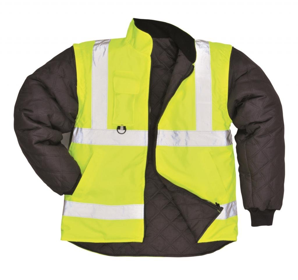 Portwest US427 High Visibility Waterproof 7-in-1 Traffic Safety Jacket - Reflective Yellow, Large Size for Construction Workers & Road Safety Personnel