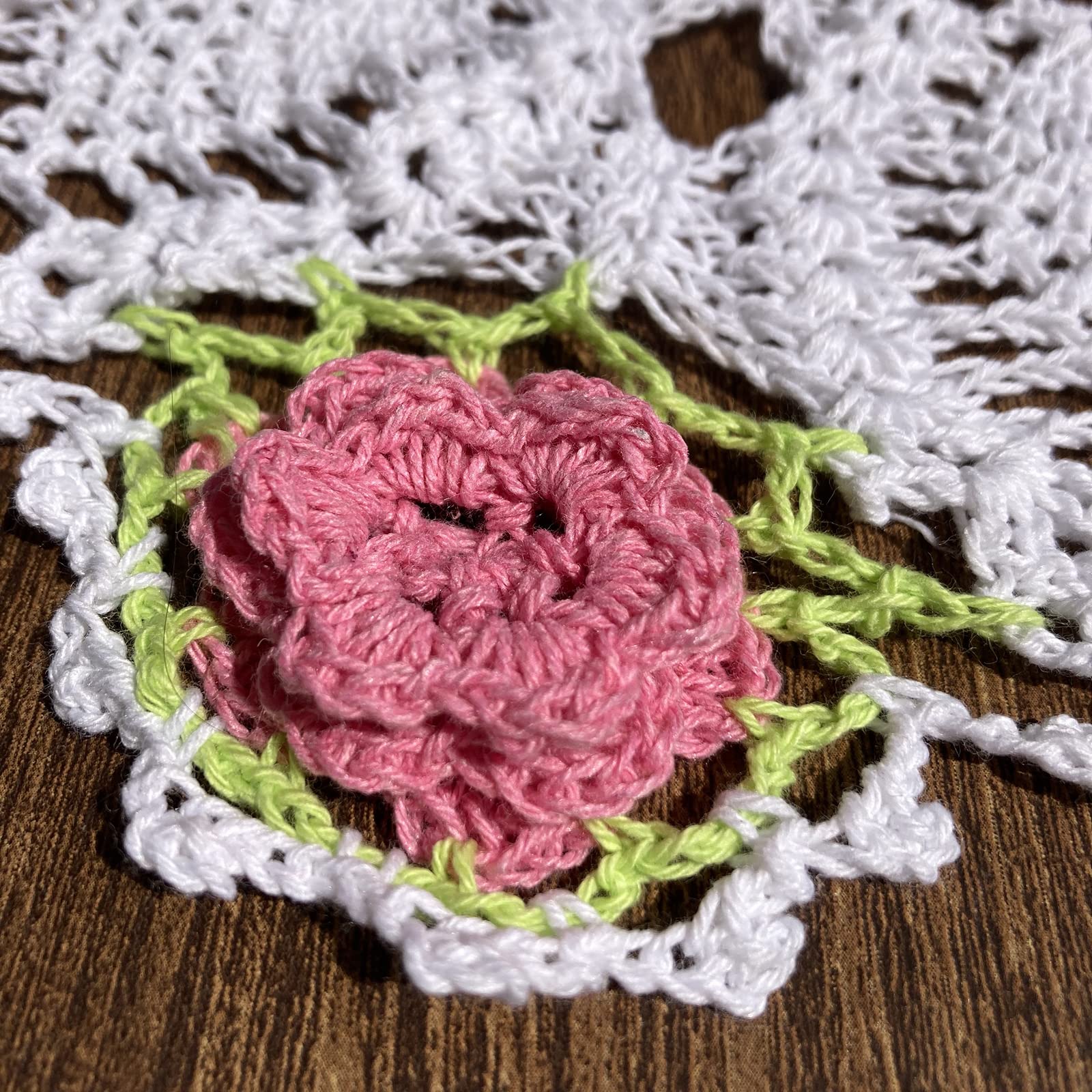Handmade Crochet Floral Table Overlays - 22 Inch Round Farmhouse Tablecloths for Wedding, Party & Home Decor - Perfect for Dining Tables, Centerpieces & Special Events