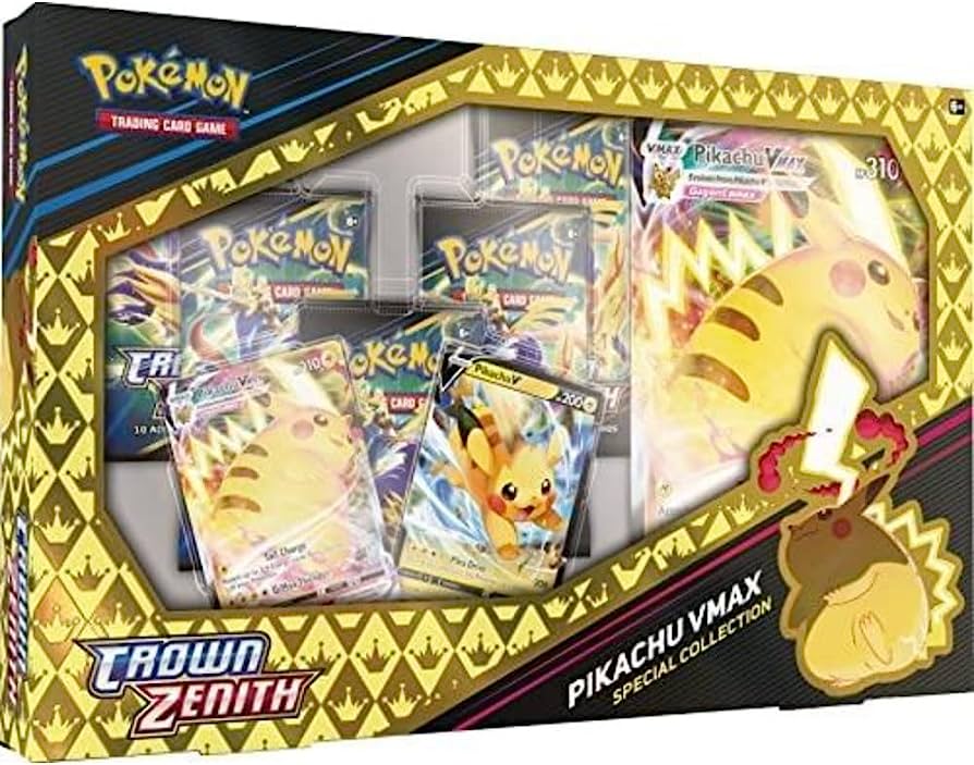 Pokemon TCG: Crown Zenith Special Collection Booster Packs Box (Pikachu VMAX) - Rare Cards for Collectors & Players | Perfect for Trading, Battling & Display