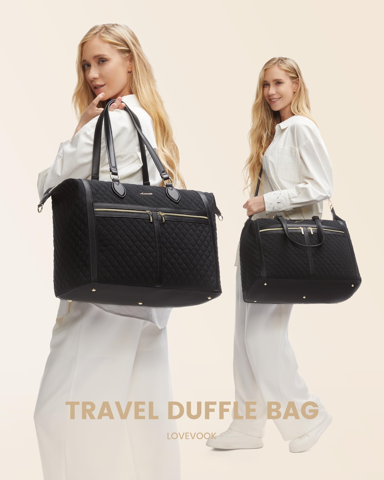 LOVEVOOK 4-in-1 Travel Weekender Bag - Waterproof Duffle, Carry On Luggage, Overnight Bag with Wet Pocket & Toiletry Compartment | Perfect for Weekend Getaways, Business Trips & Gym Use