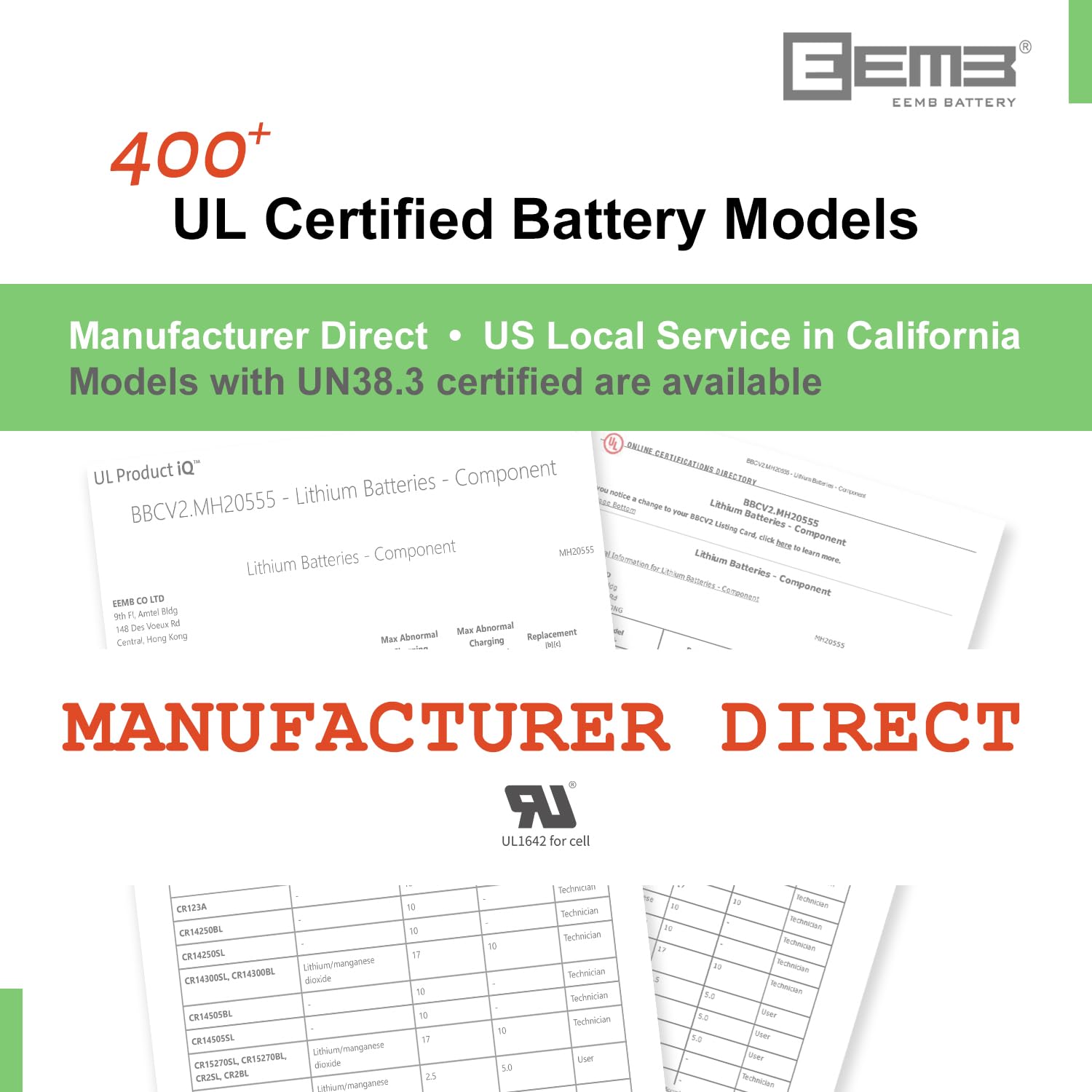 EEMB CR2477 3V Lithium Coin Cell Battery - Non-Rechargeable Button Cell (10 Pack) for Watches, Key Fobs, Toys, Medical Devices & Electronics - Long Lasting Power Supply