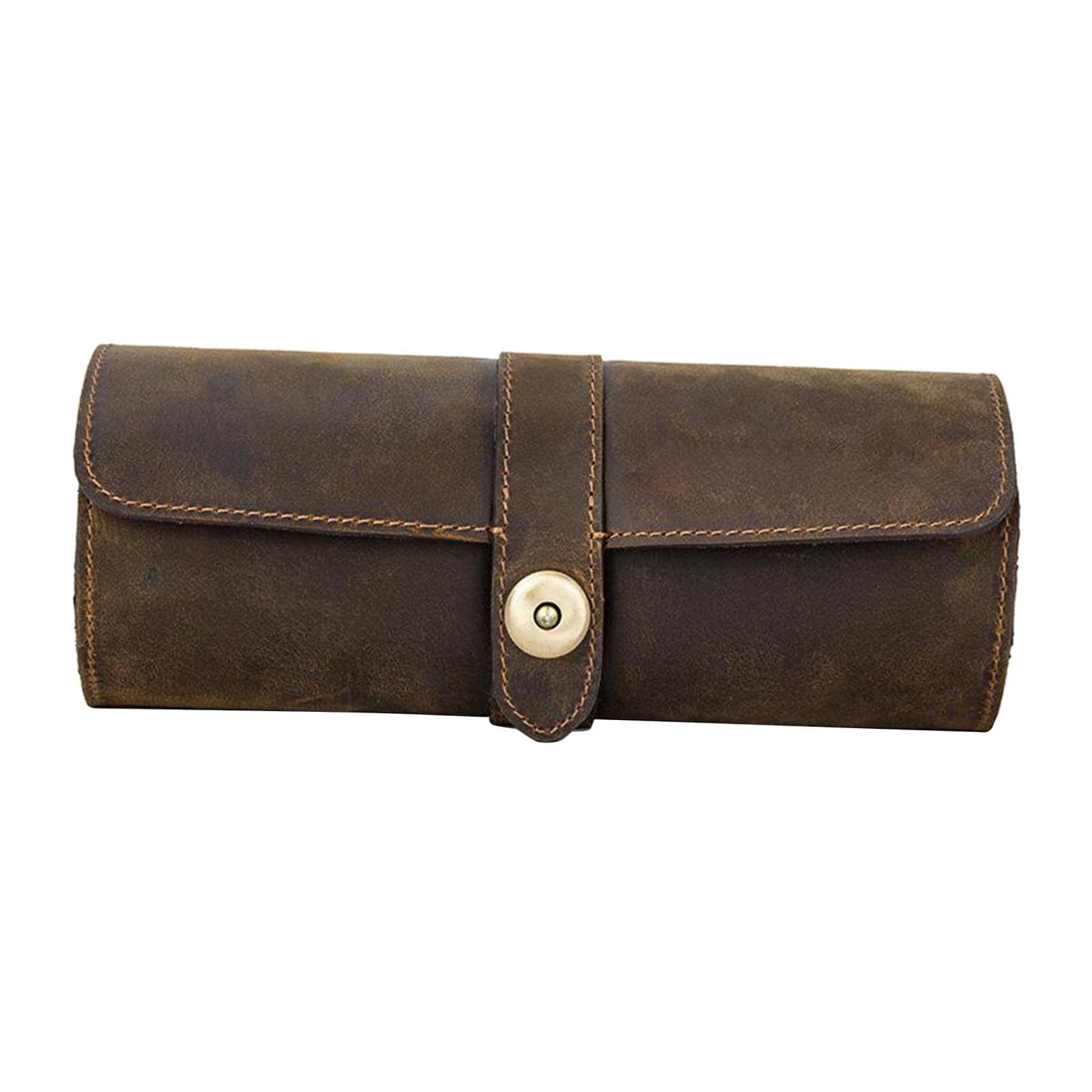 Premium Handmade Leather Watch Roll for Men & Women - Travel Storage Case with Drawer for Luxury Watches - Perfect for Travel, Display & Watch Collection Organization
