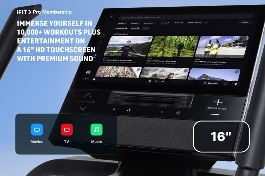 NordicTrack X16 Elliptical Machine - Low Impact Cardio Workout Equipment for Home Gym | Perfect for Small Spaces & Full-Body Training