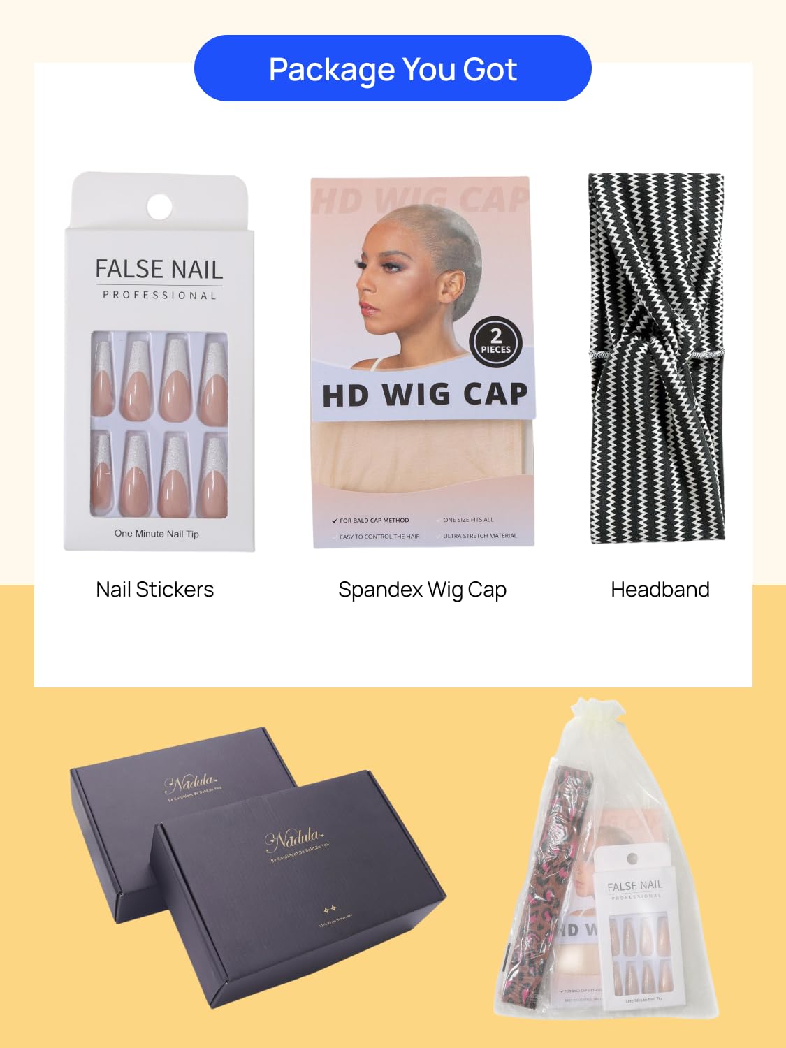 Nadula Yaki Straight Glueless 5x5 Thin HD Lace Closure Human Hair Wig - 18inch 180% Density, Pre Cut/Plucked/Bleached, Matches All Skin Tones | Perfect for Daily Wear, Special Occasions & Protective Styling