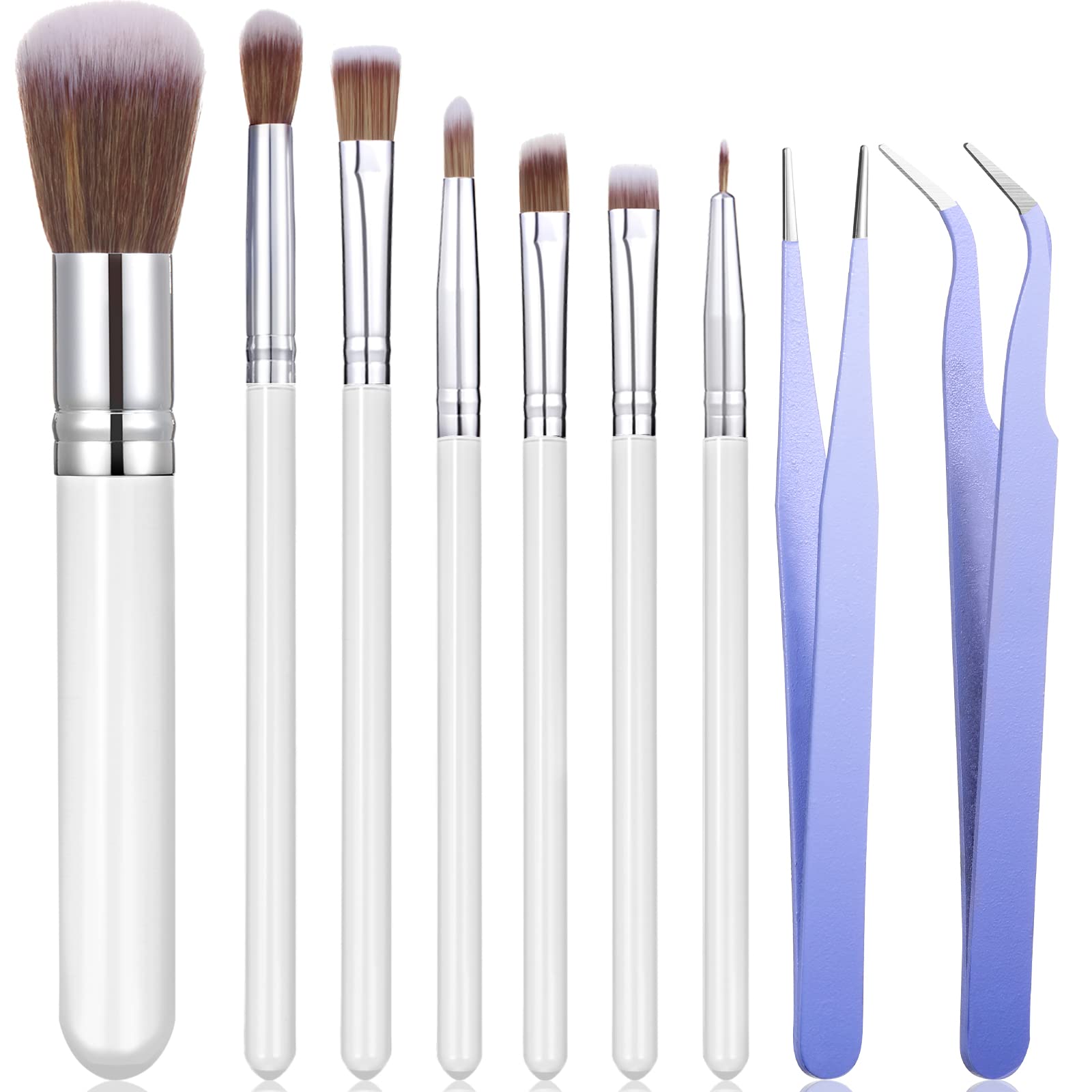 Premium Cake Decorating Brushes & Stainless Steel Tweezers Set - 9pc Baking Tools Kit for Cookies, Pastry, Fondant & Macarons (Straight & Curved Tips) - Perfect for Professional Bakers & Home Baking Enthusiasts
