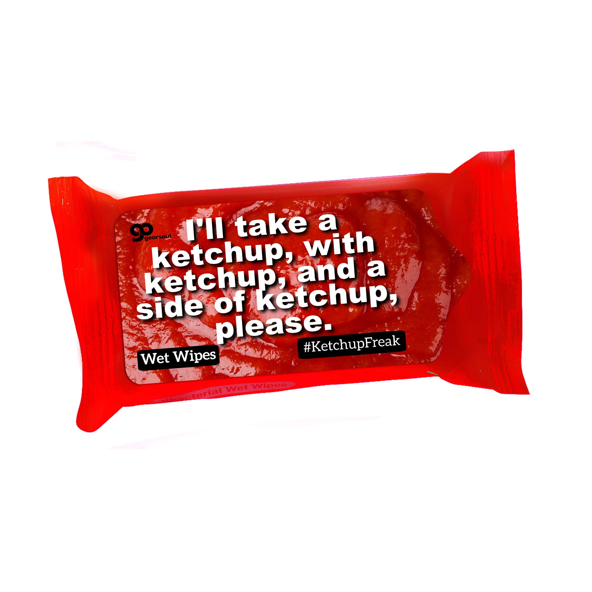 Ketchup Lovers Wipes - Funny Ketchup Gift Set - Novelty Moist Towelettes for Ketchup Enthusiasts - Disposable Travel-Size Wipes - Gag Gifts for Men & Women - Perfect for BBQs, Picnics & Fast Food Outings
