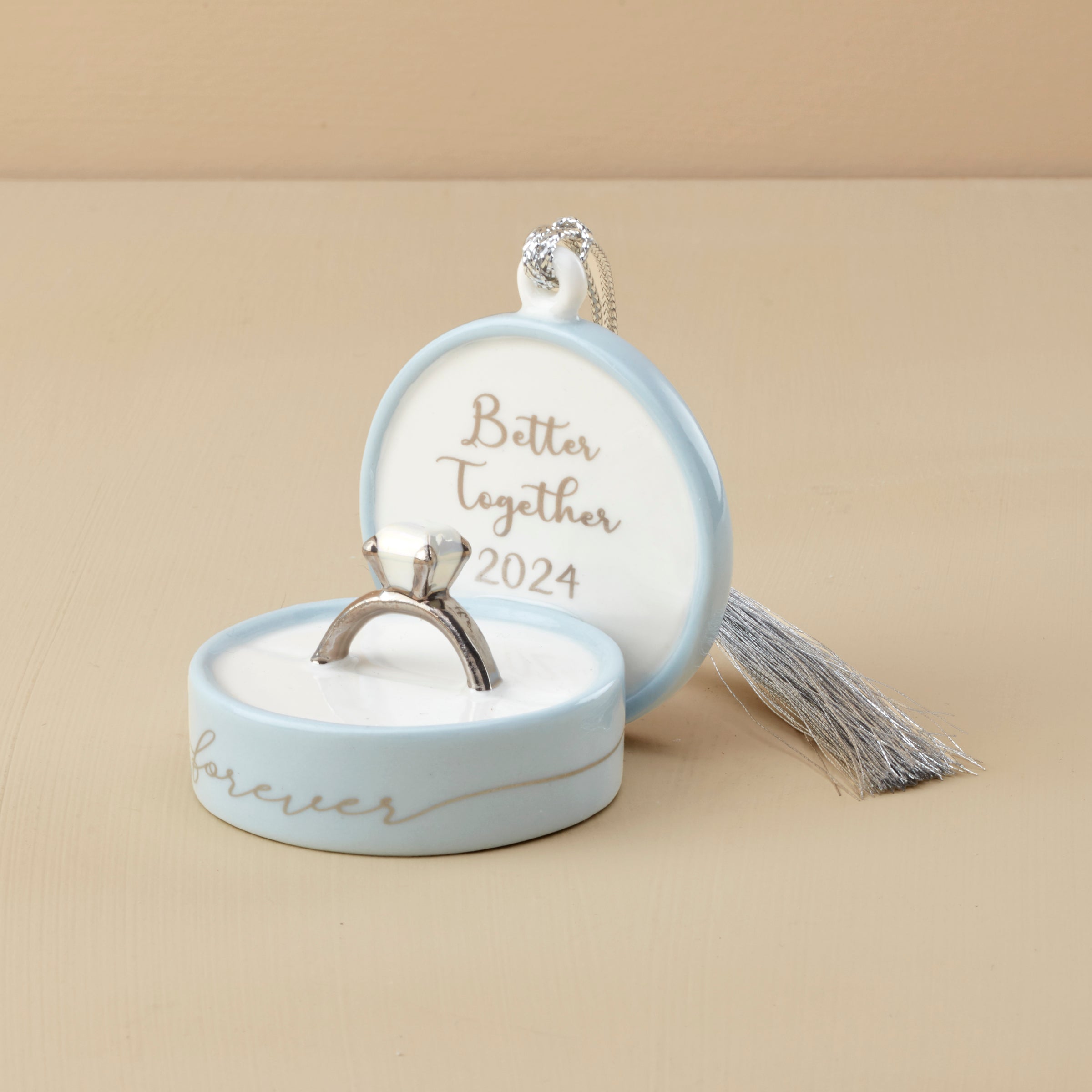 2024 Together Forever Ring Box Ornament - Elegant Jewelry Gift Box for Engagement, Wedding & Anniversary - Perfect for Proposals, Vow Renewals & Romantic Keepsakes