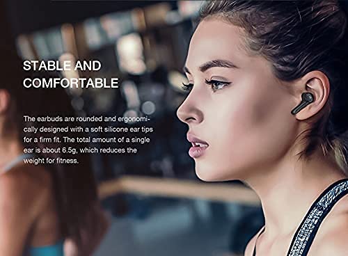 Spracht Zum Truly Wireless Bluetooth 5.0 Stereo Earbuds with Noise Cancellation - Black (Zum-BT-TWS-2) | Perfect for Gym, Running, Commuting & Work Calls