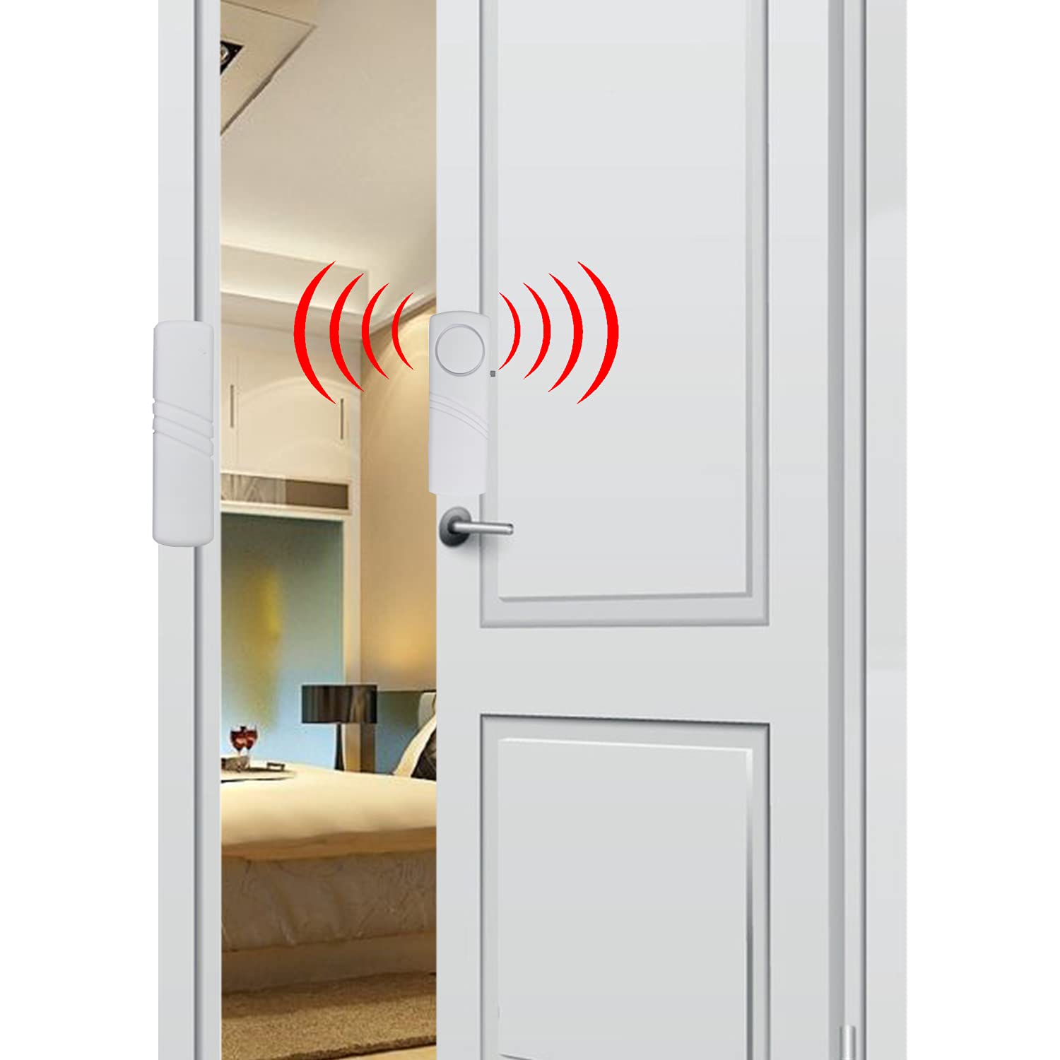 4 Pack Window Door Alarm Sensor - Wireless Home Security System for Kids Safety, Pool, Garage, Apartment, Dorm, RV & Office | Easy Installation & Loud Alert for Peace of Mind