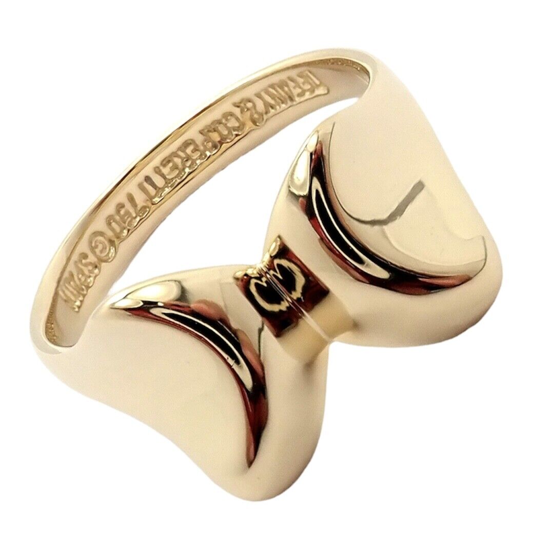 Tiffany & Co. 18k Yellow Gold Peretti Butterfly Bow Ring - Size 5.5 - Elegant Jewelry Gift for Women, Perfect for Anniversaries & Special Occasions