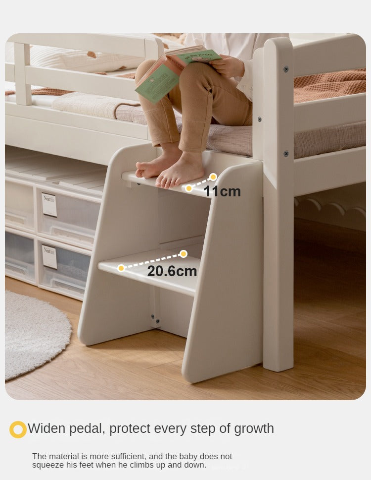 Solid Oak Wood Single Bed with Guardrail - Sturdy & Safe for Kids, Teens & Adults - Perfect for Bedrooms, Dorm Rooms & Guest Rooms