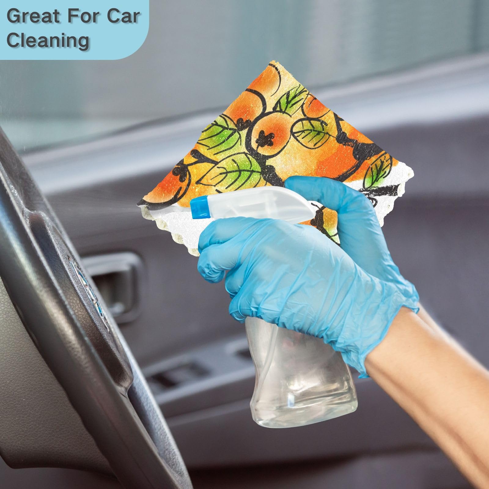 Premium VIGTRO Persimmons Fall Fruit Dish Cloth Towels - Super Absorbent & Fast Drying Kitchen Rags, Reusable Washcloths for Cleaning (11x11 Inch, 6 Pack) - Perfect for Dishes, Countertops & Home Decor