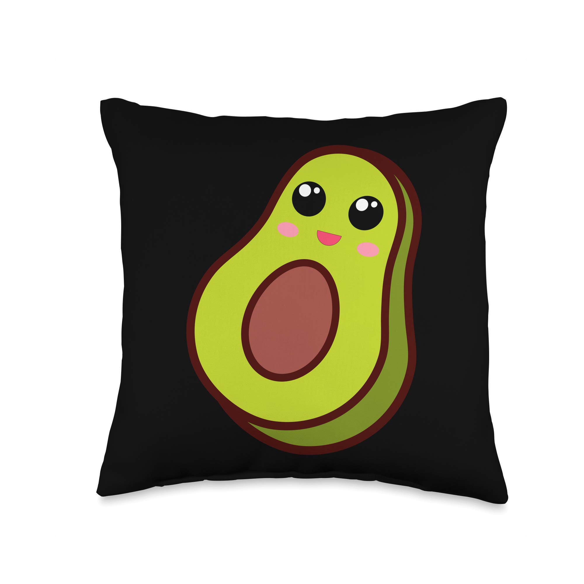 Funny Avocado Throw Pillow - Cute Avocado Lover Gift for Women & Girls - Soft Decorative Cushion for Bedroom, Living Room, Dorm Decor