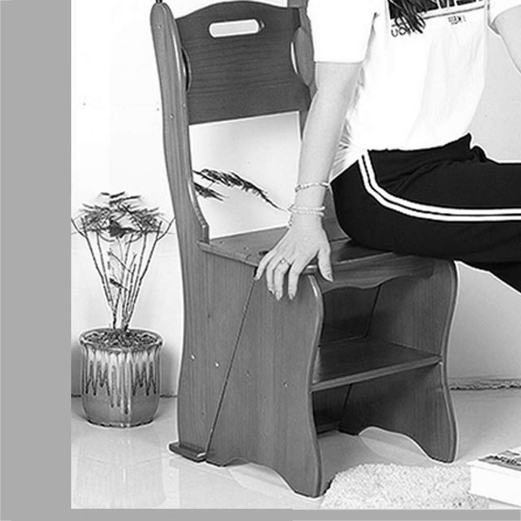 LUDIST Indoor Climbing Stool, Foldable Wooden Step Stool with Thickened Ladder - Convertible Chair & Scissor Ladder for Living Room, Balcony & Home Decor - Perfect for Reaching High Shelves, Home Organization & Kids Play