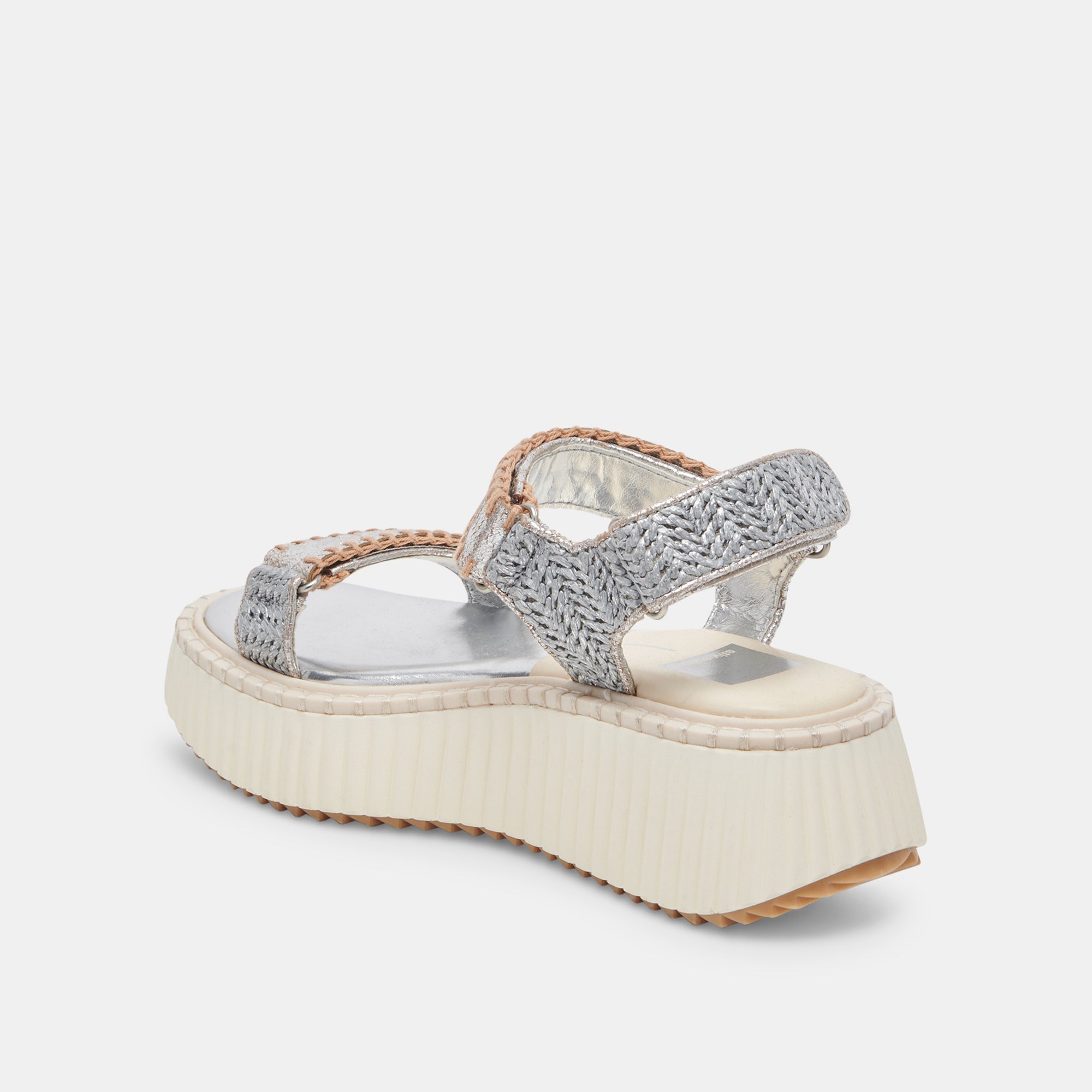 DEBRA Women's Sandals - Silver Distressed Leather Strappy Sandals for Summer, Beach, and Casual Outings