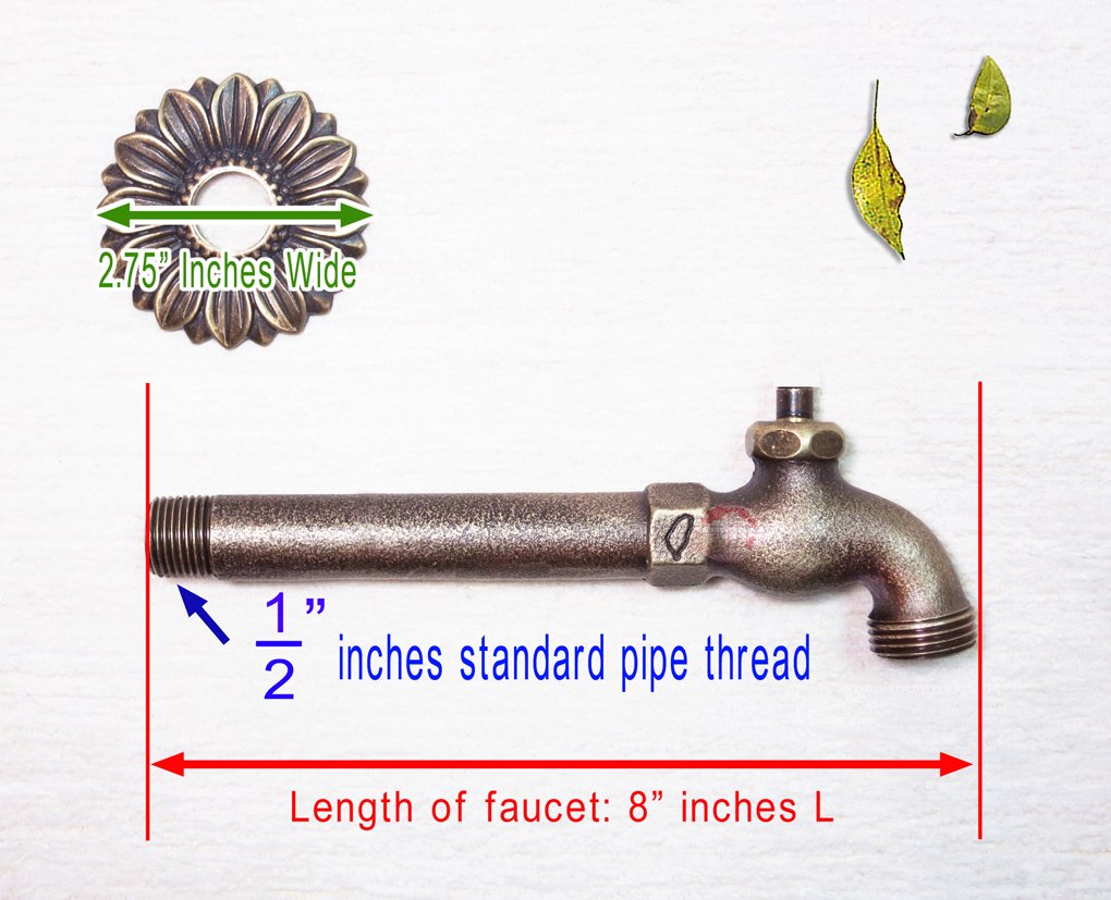 Brass Decorative Fish Garden Outdoor Faucet with Brass Connector - Perfect for Patio, Lawn, and Backyard Watering