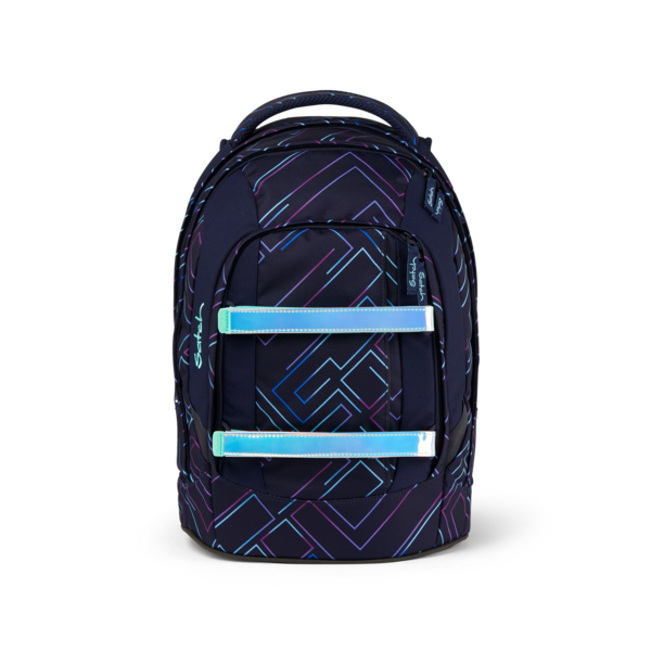 Satch Pack Purple Laser Backpack - Waterproof & Durable Travel Backpack for Hiking, Camping, School & Work - Lightweight & Spacious Design with USB Charging Port