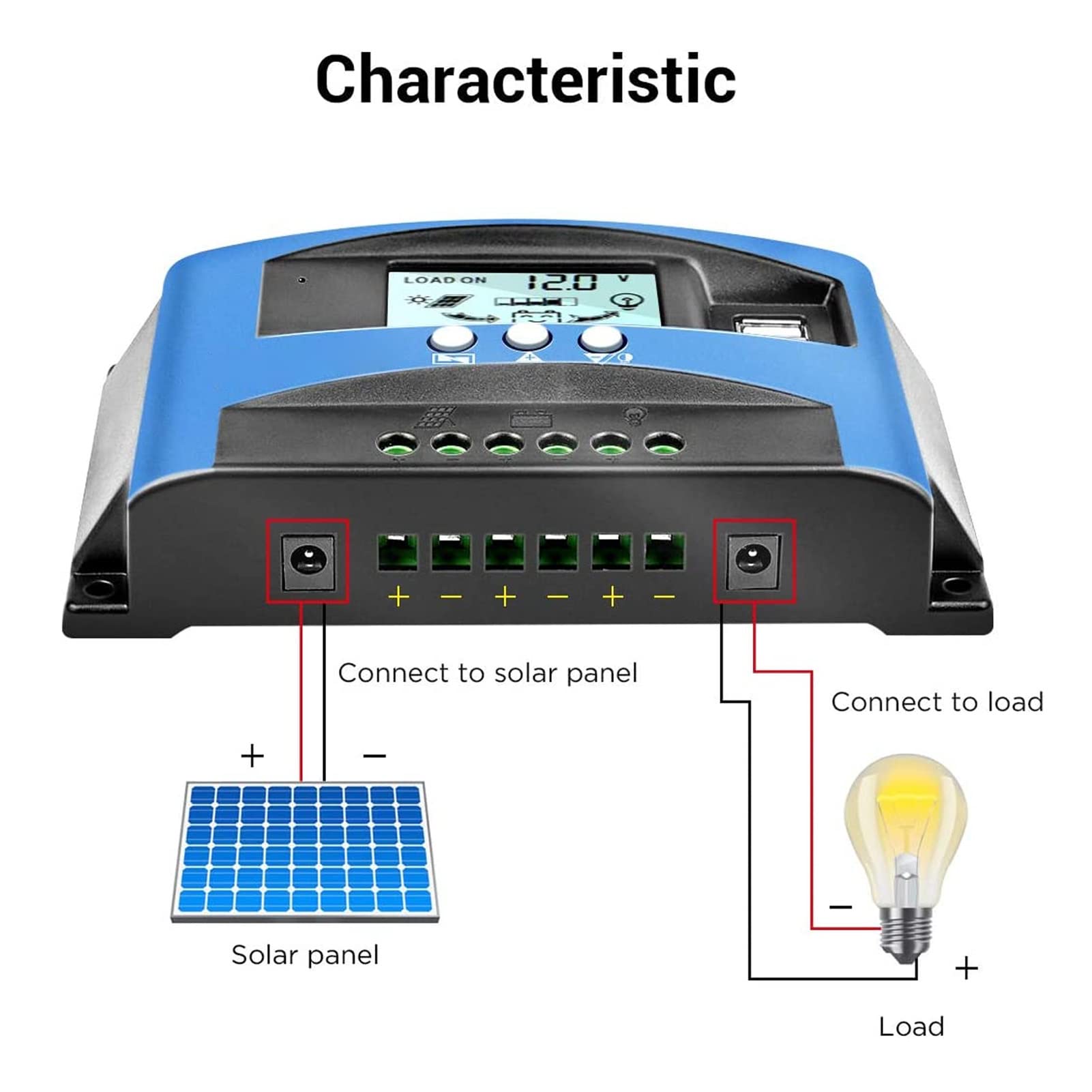 100A Solar Charge Controller 12V/24V with Multi-Protection for Home Solar Panel System - Perfect for RV, Boat, Off-Grid & Backup Power Applications