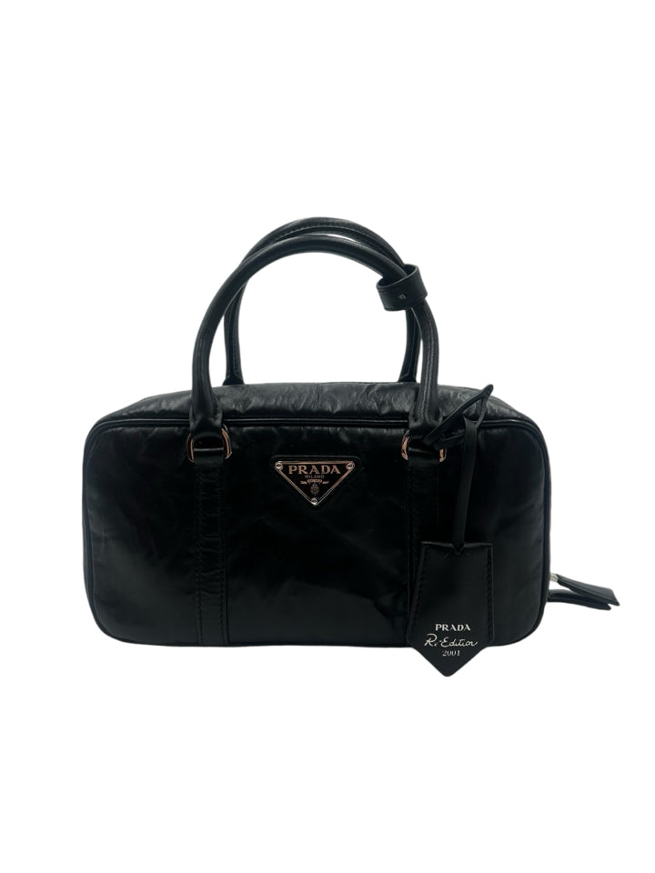 Authentic Prada Nappa Antique Bauletto Bag 2001 Re-Edition - Vintage Leather Shoulder Handbag for Women | Perfect for Work, Evening Events & Luxury Fashion Collectors