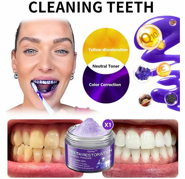 Oyikey Teeth Remineralizing Powder - Natural Tooth Powder for Strengthening Teeth & Gums | Enamel Repair, Whitening & Oral Care | Perfect for Sensitive Teeth & Daily Dental Hygiene
