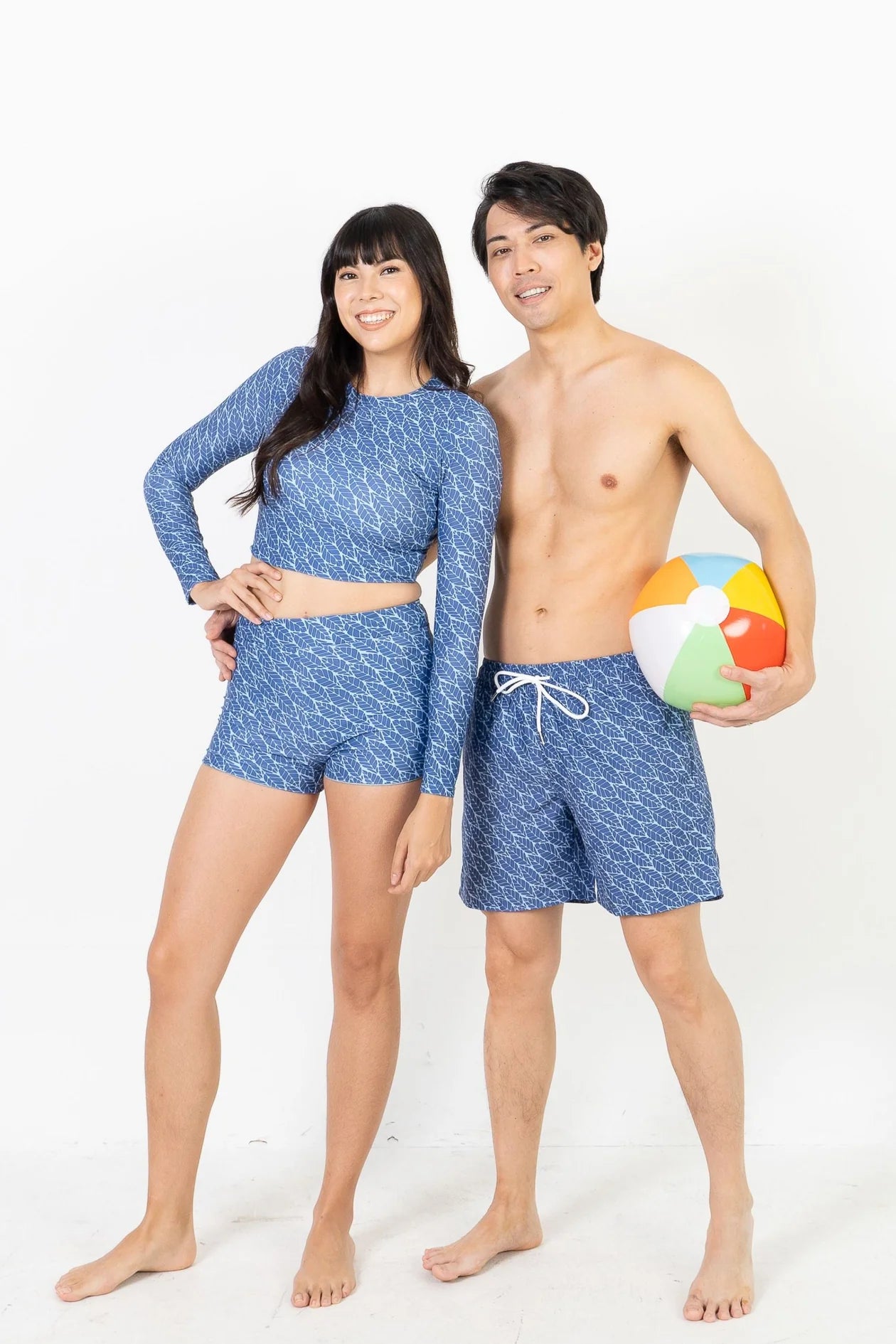 Southport Men's Quick-Dry Swim Trunks - UPF 50+ Sun Protection, Comfortable Beach Shorts for Swimming, Surfing & Vacation - Blue Canopy Design