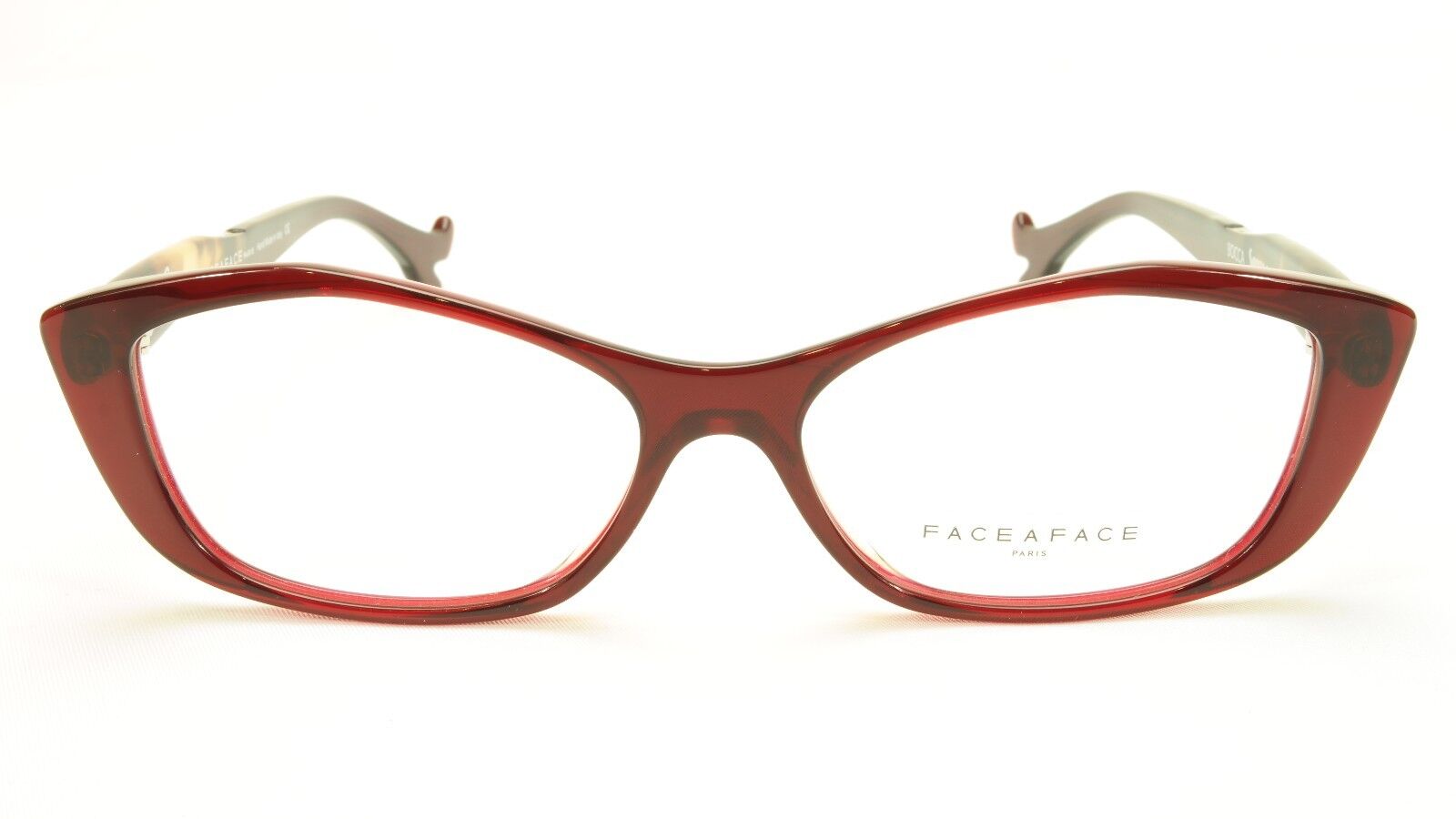 Face A Face Bocca Sexy 4 Color 482 Eyeglasses - Dark Red & Papaya Yellow Frames for Women | Fashionable & Trendy Eyewear for Everyday Wear, Office, and Special Occasions