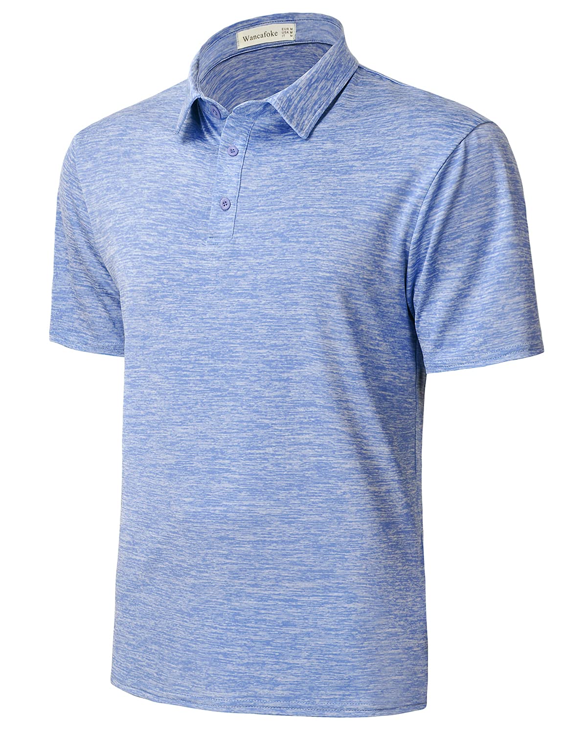 Wancafoke Men's Short Sleeve Polo Shirt - Moisture Wicking Golf Shirt with Collar - Breathable Performance T-Shirt for Golf, Casual Wear & Outdoor Activities